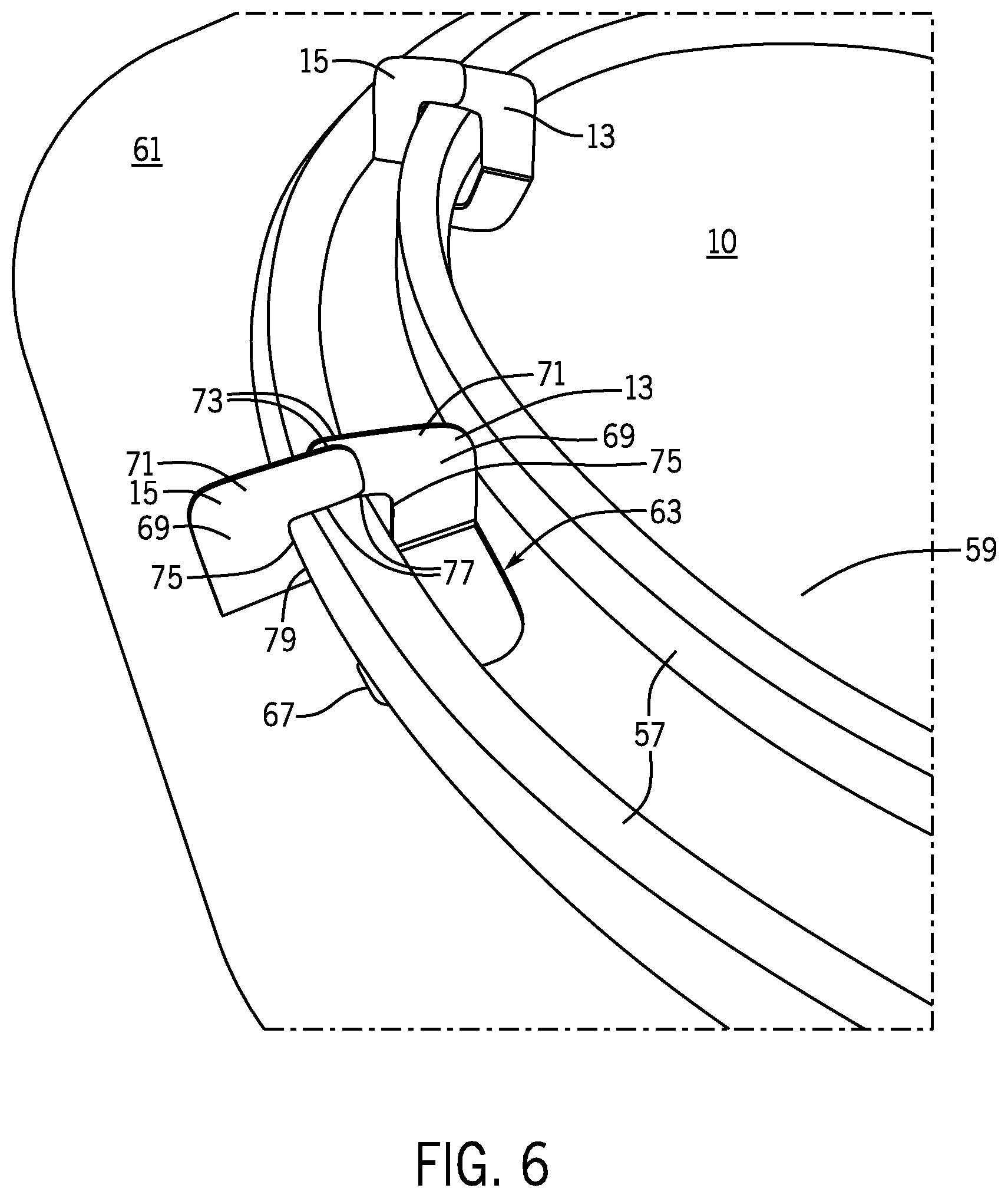 Patent US12312140 Figure 6 – Package backer card with interlocking article-retaining tabs