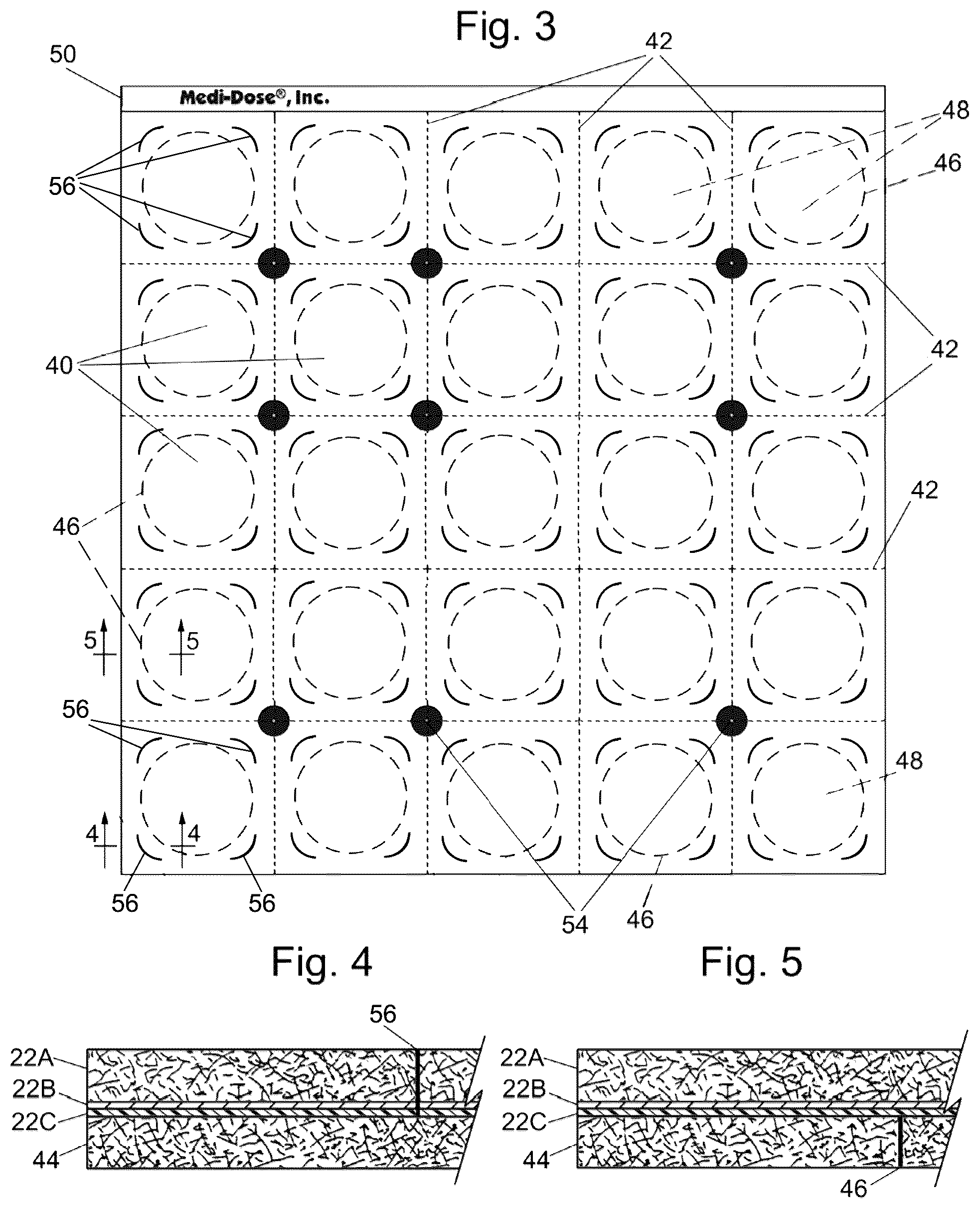 Patent US12312141 Figure 2 – Tamper-evident cover sheet for multi-compartment article dispensing package