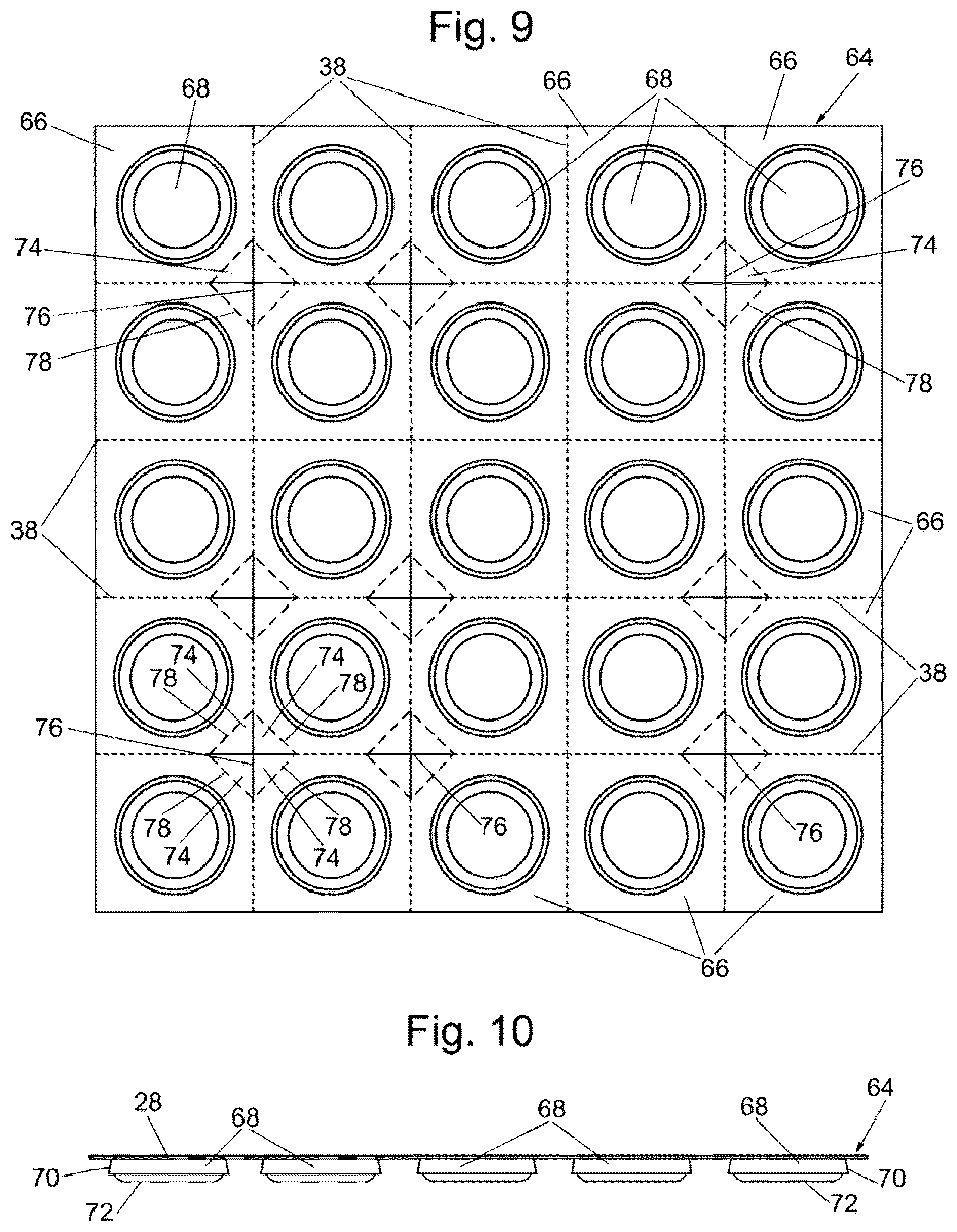 Patent US12312141 Figure 6 – Tamper-evident cover sheet for multi-compartment article dispensing package