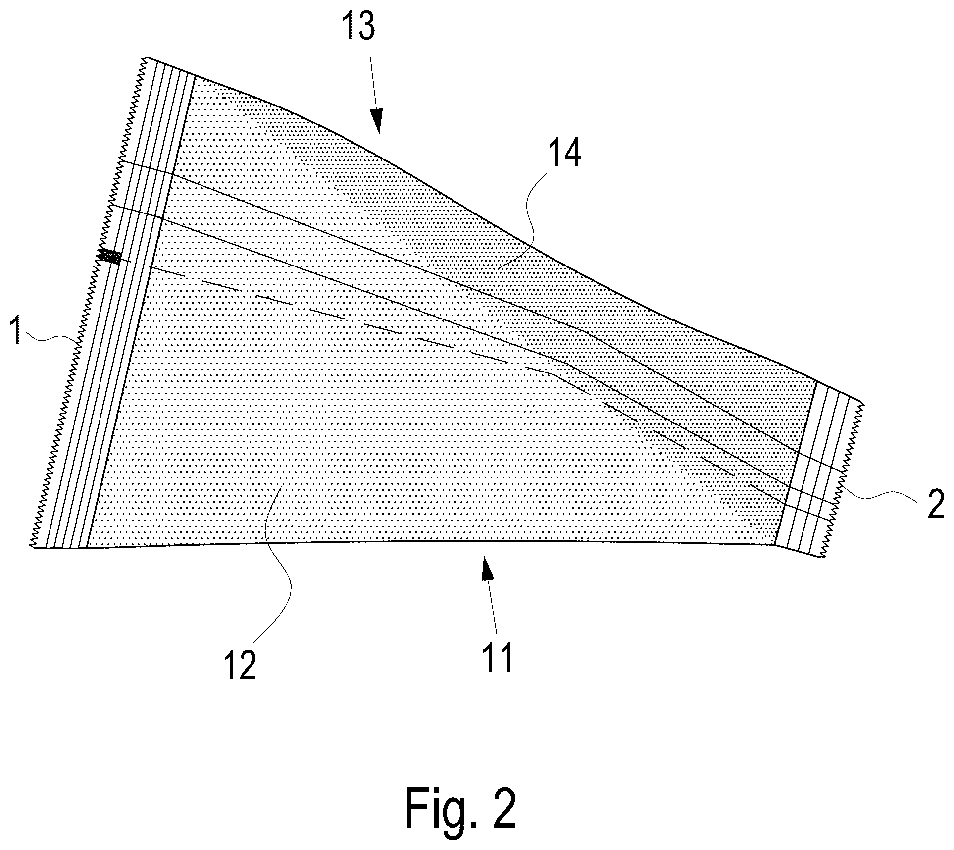 Patent US12312143 Figure 2 – Pouch for a food product