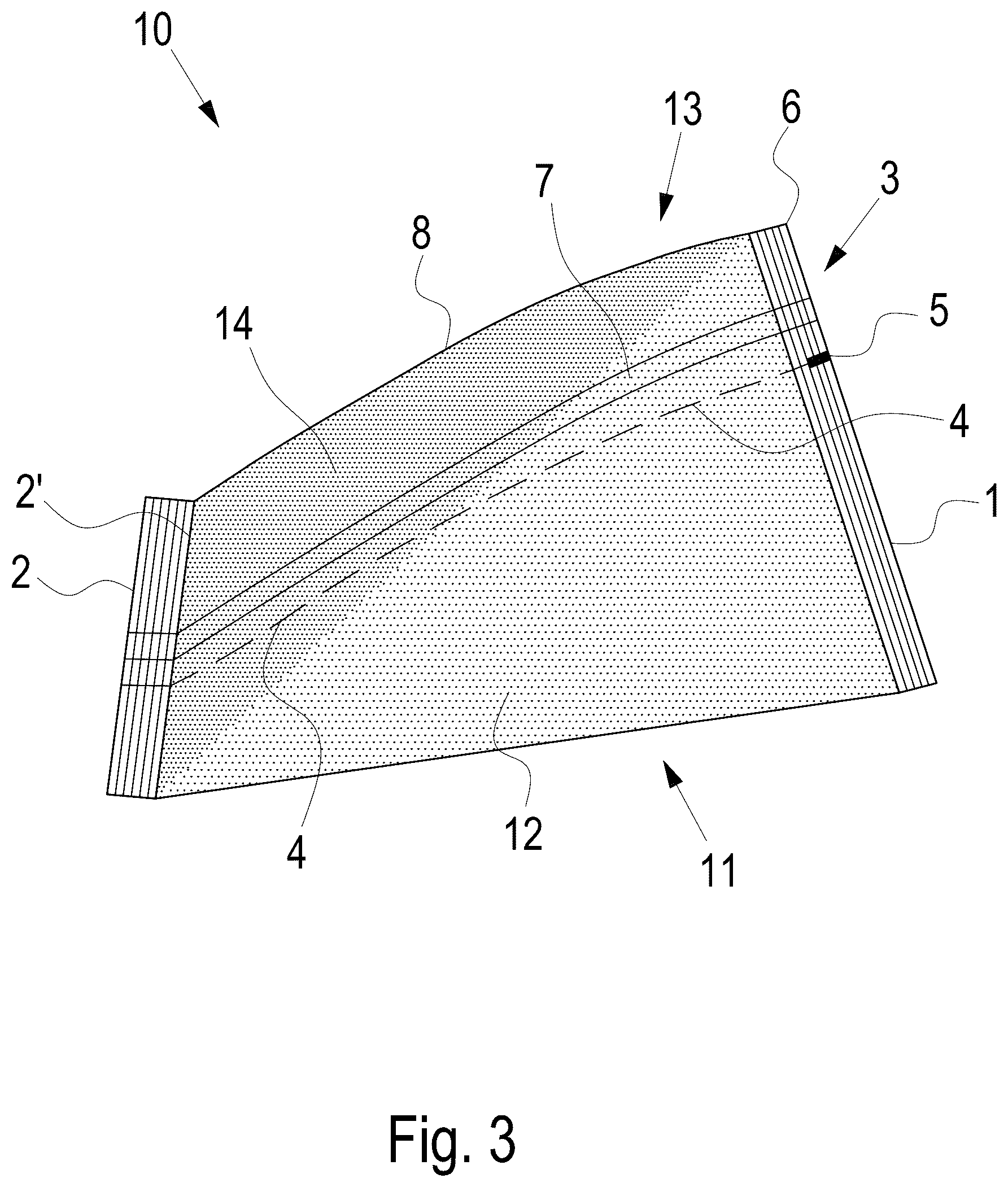 Patent US12312143 Figure 3 – Pouch for a food product
