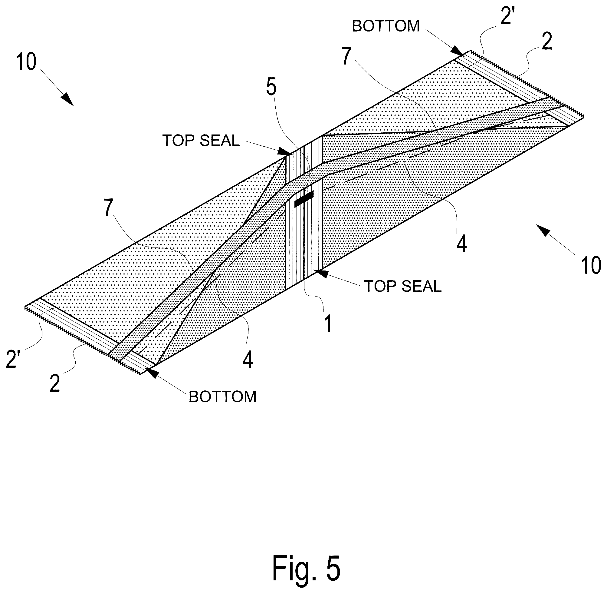 Patent US12312143 Figure 5 – Pouch for a food product