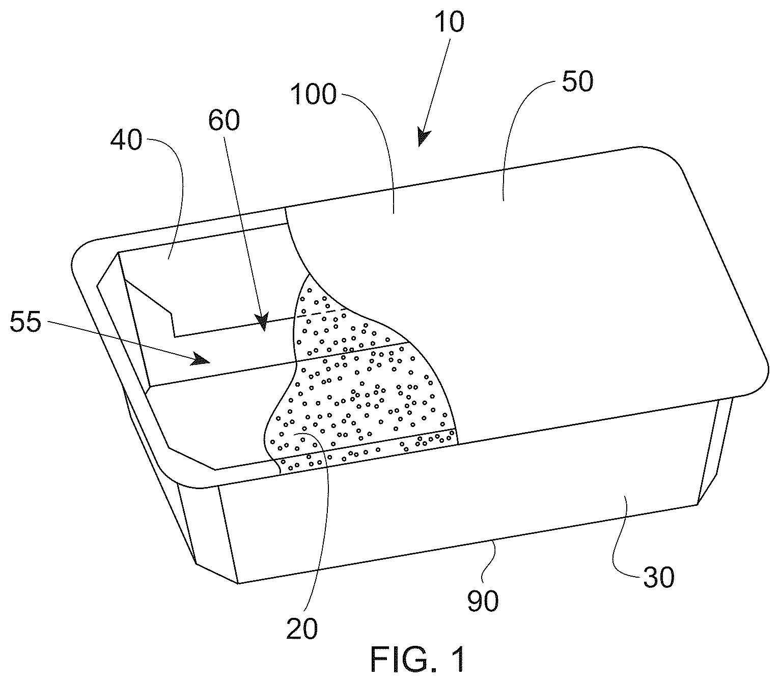 Patent US12312144 Figure 1 – Lined paper-based container