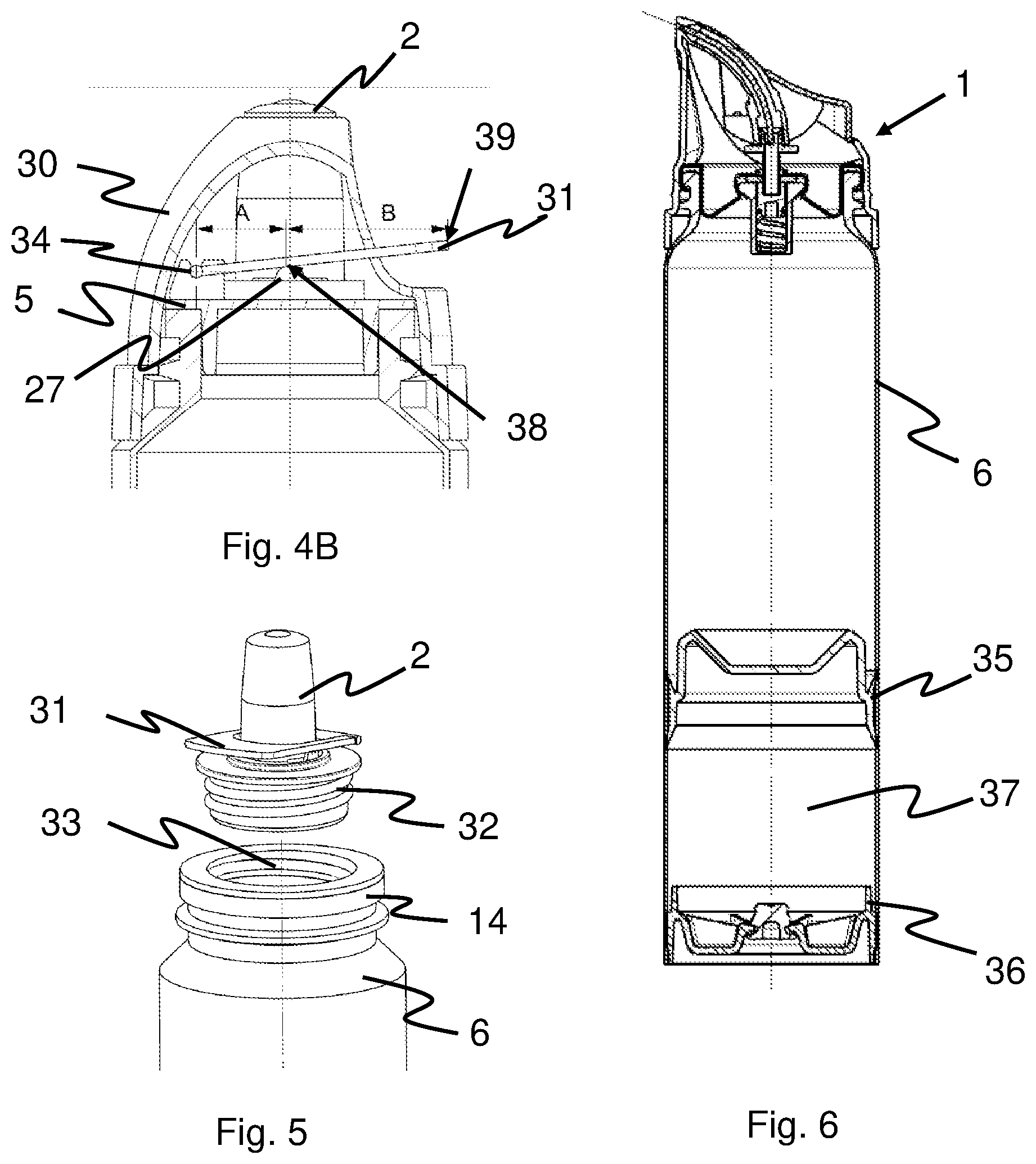 Patent US12312152 Figure 3 – Actuating device for use in combination with a pressurized packaging