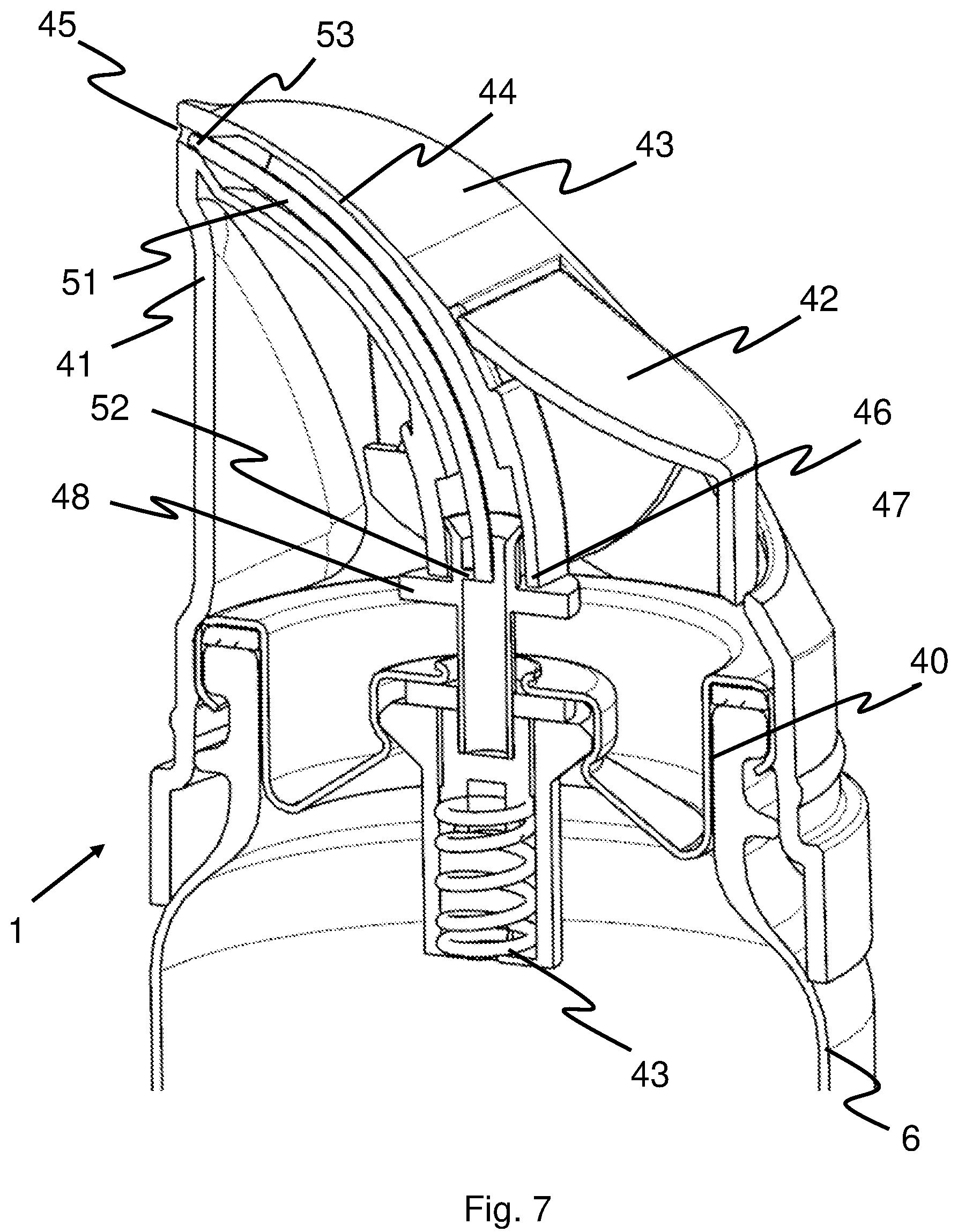 Patent US12312152 Figure 4 – Actuating device for use in combination with a pressurized packaging