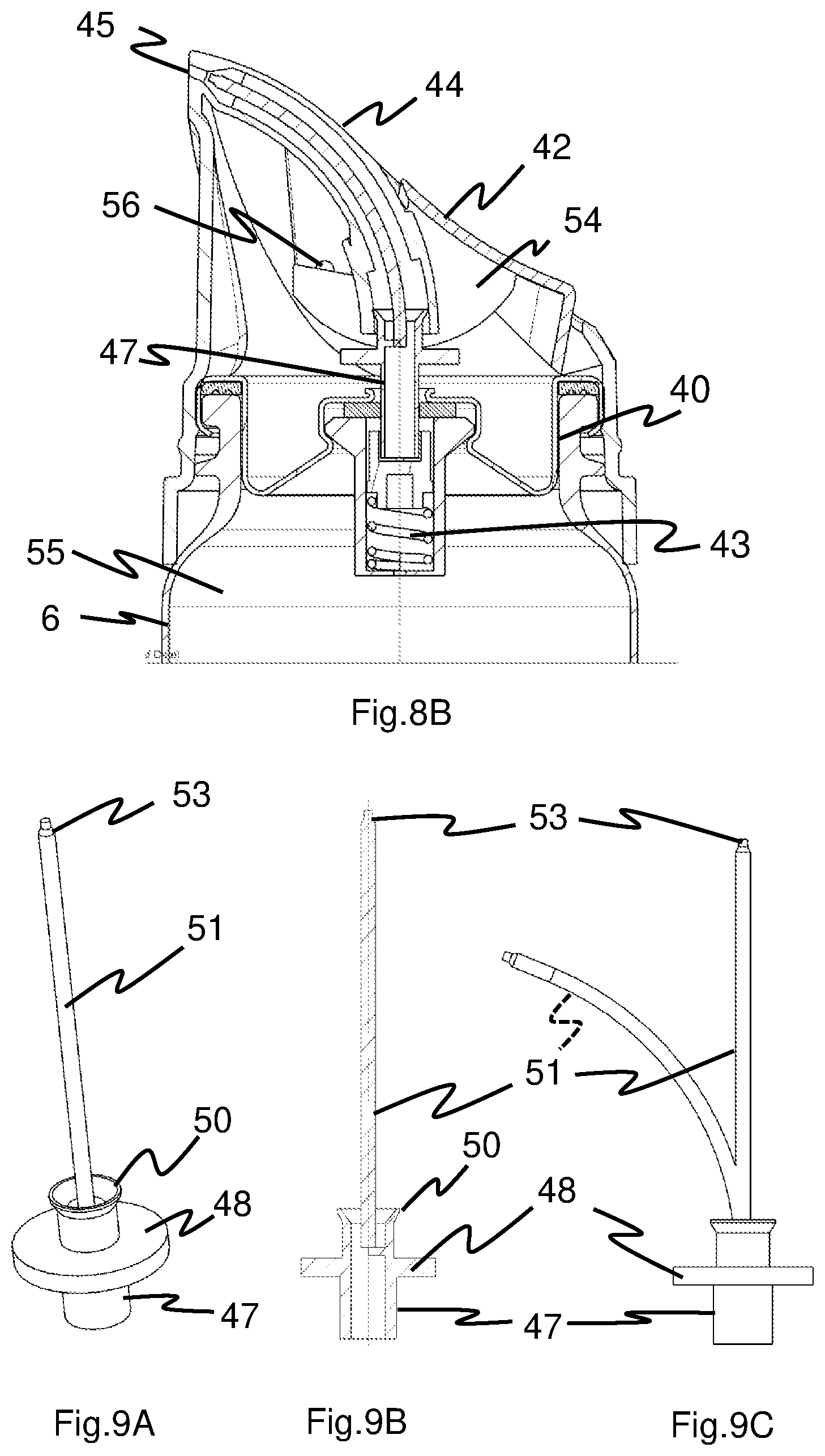 Patent US12312152 Figure 6 – Actuating device for use in combination with a pressurized packaging