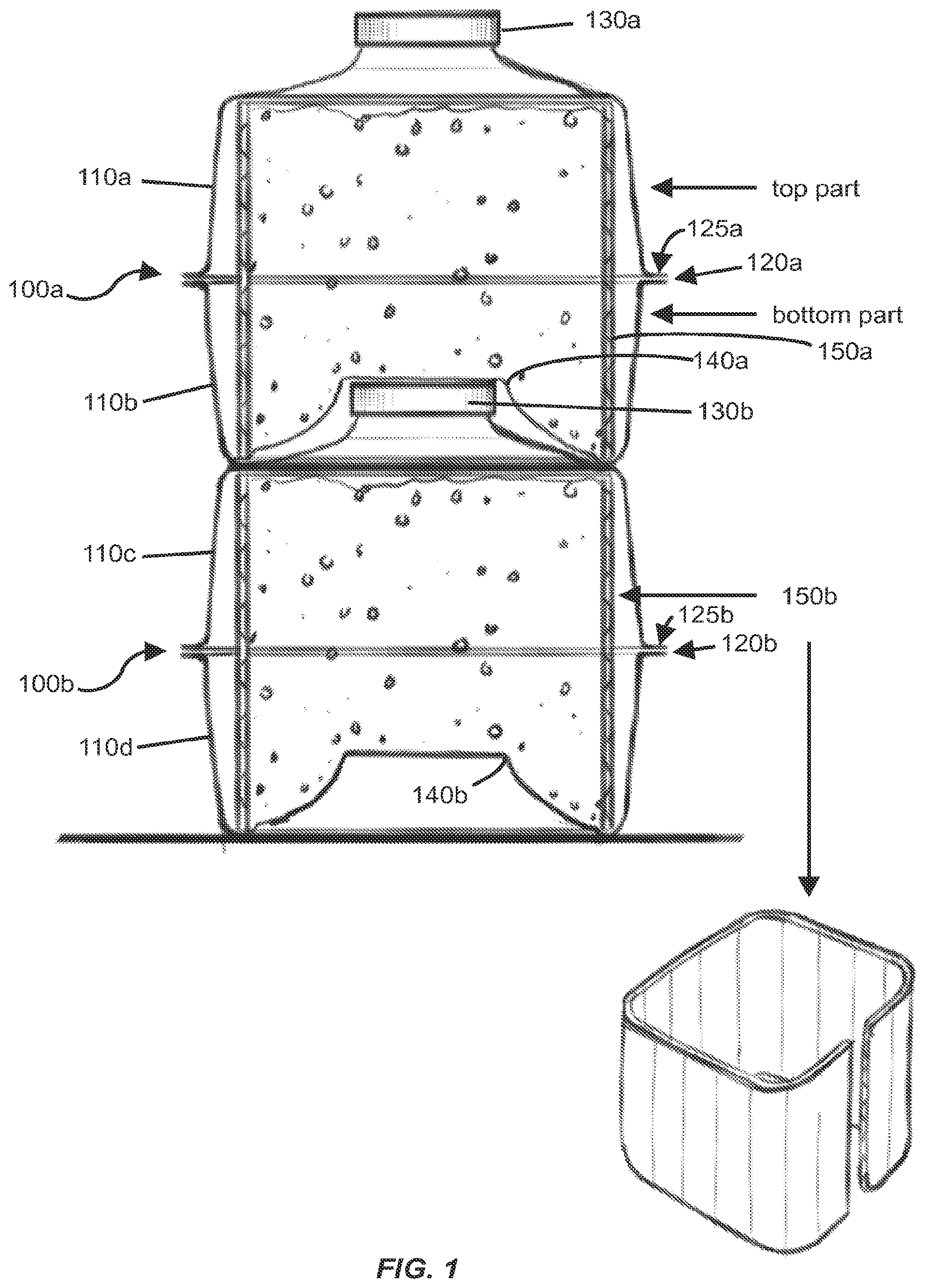 Patent US12312154 Figure 1 – Containers for particulate materials