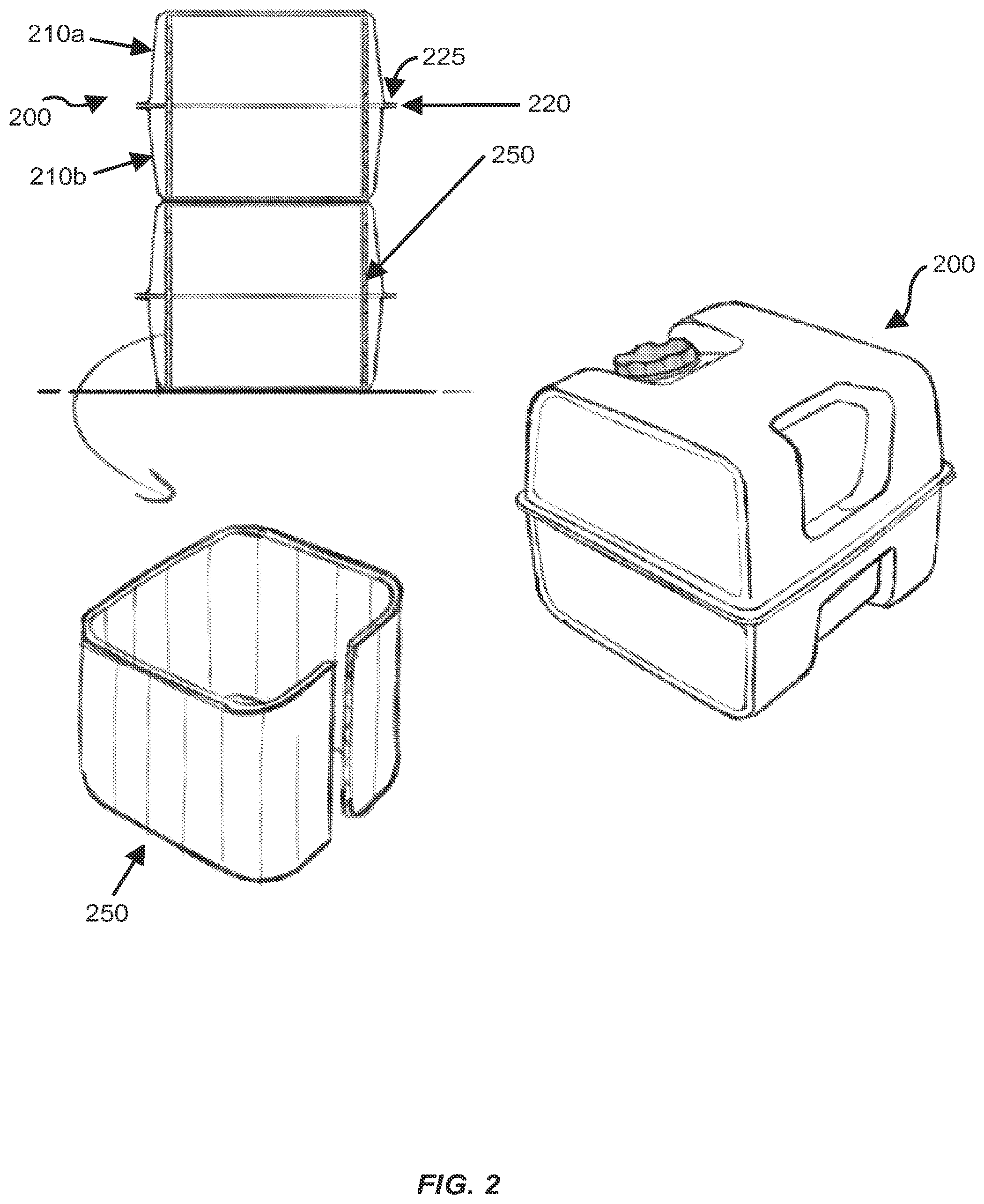 Patent US12312154 Figure 2 – Containers for particulate materials