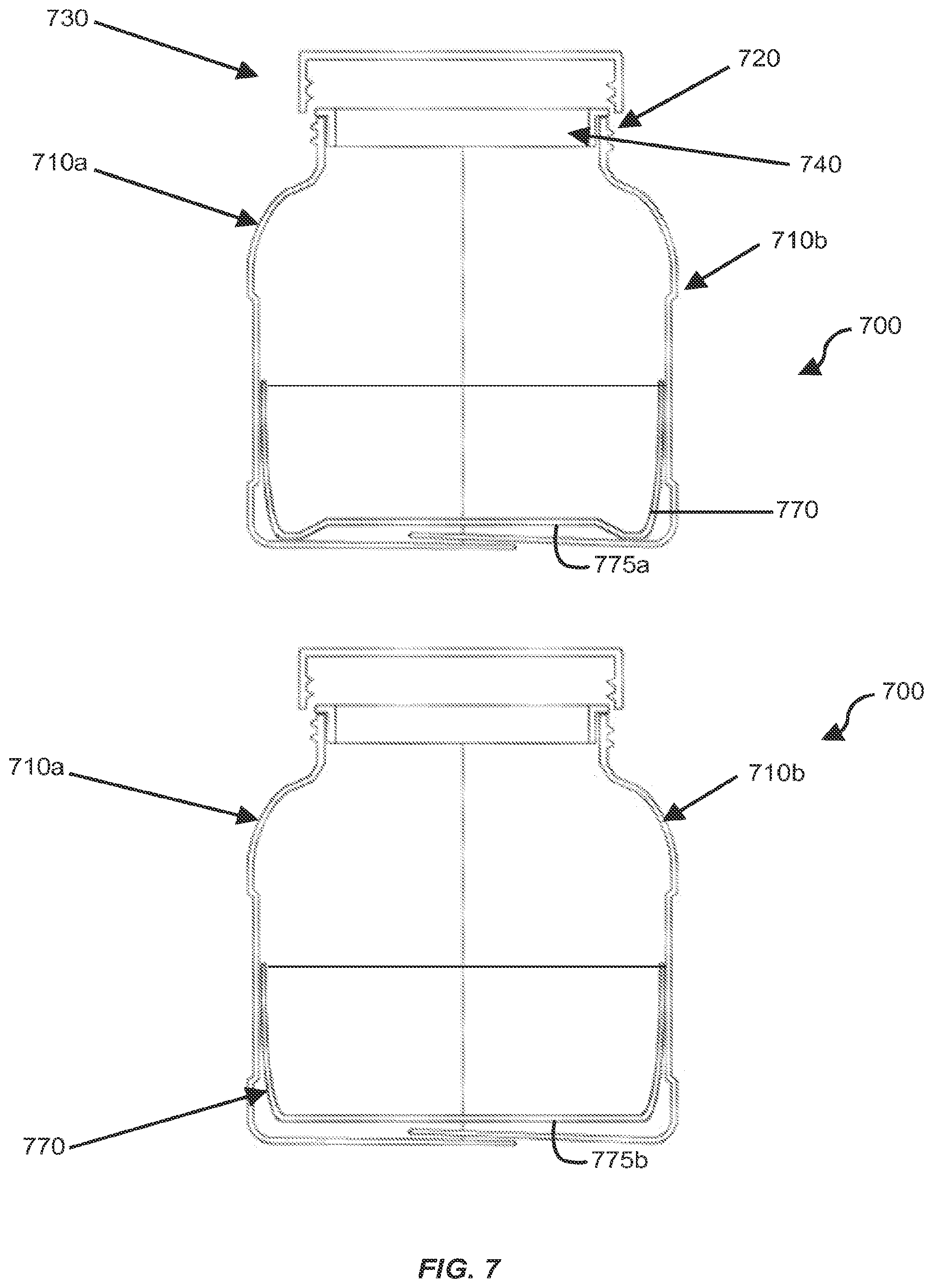 Patent US12312154 Figure 7 – Containers for particulate materials