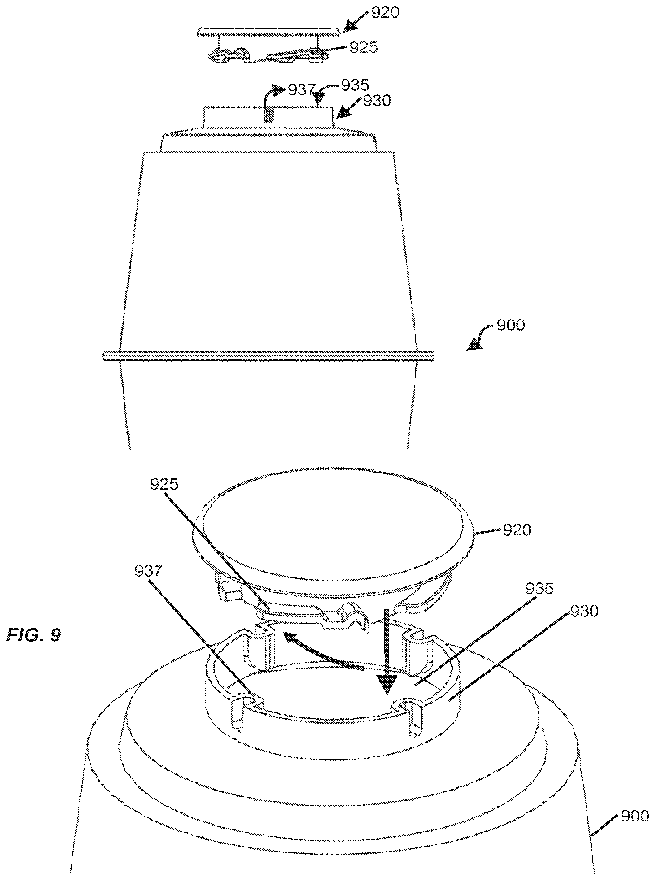 Patent US12312154 Figure 9 – Containers for particulate materials