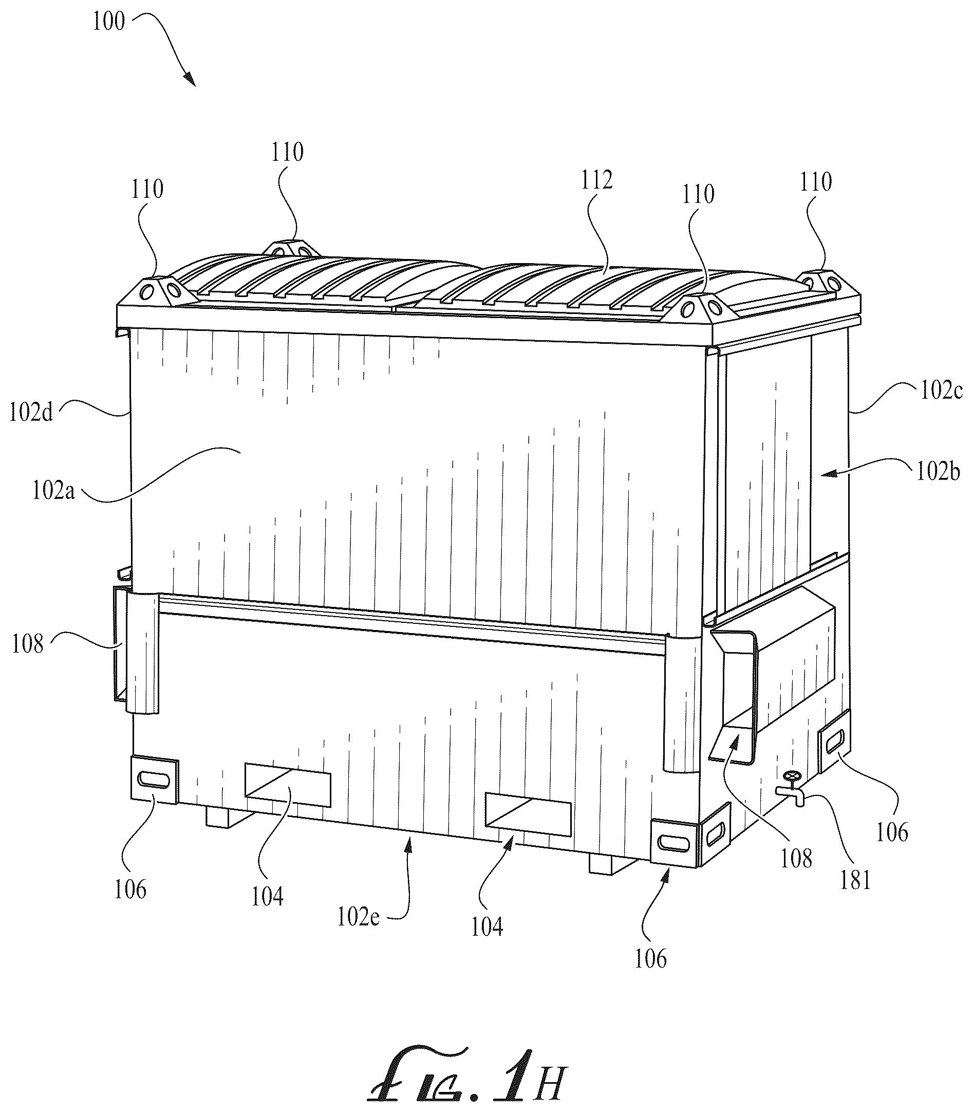 Patent US12312159 Figure 8 – Bulk material container for well operations system supply and transport