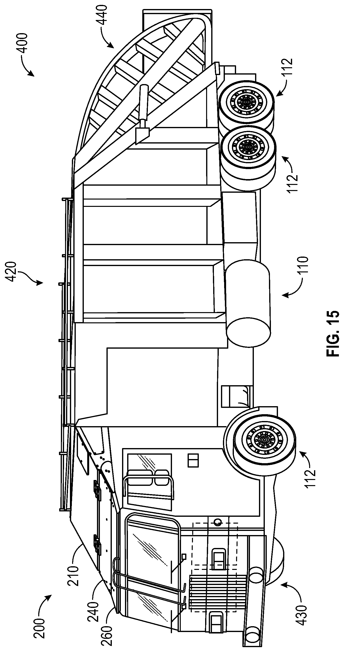 Patent US12312165 Figure 11 – Adjustable canopy for a refuse vehicle