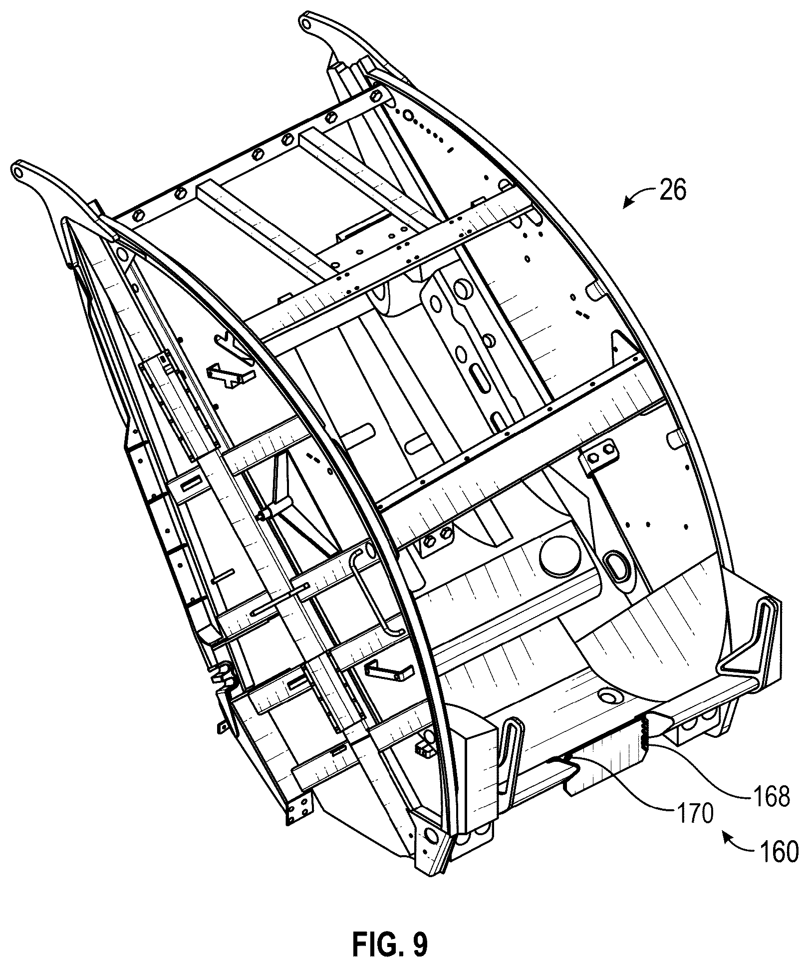 Patent US12312166 Figure 8 – Adjustable tipping device for a refuse vehicle