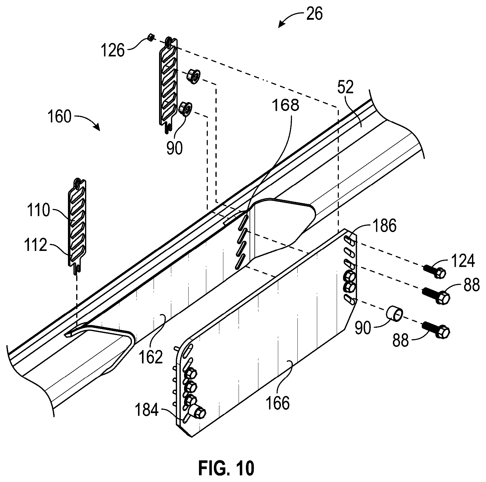 Patent US12312166 Figure 9 – Adjustable tipping device for a refuse vehicle