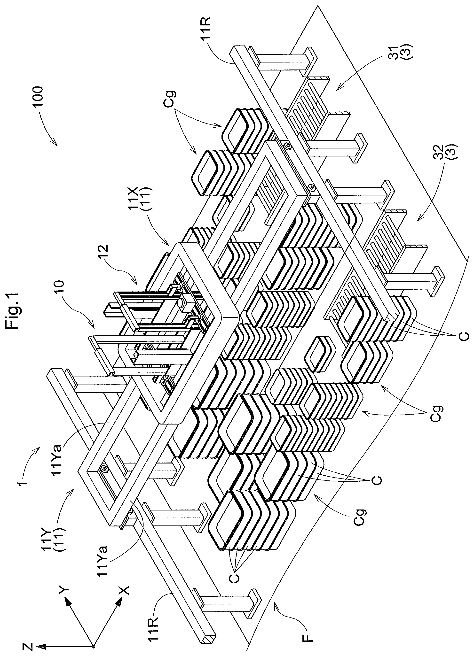 Patent US12312169 Figure 1 – Plane storage facility
