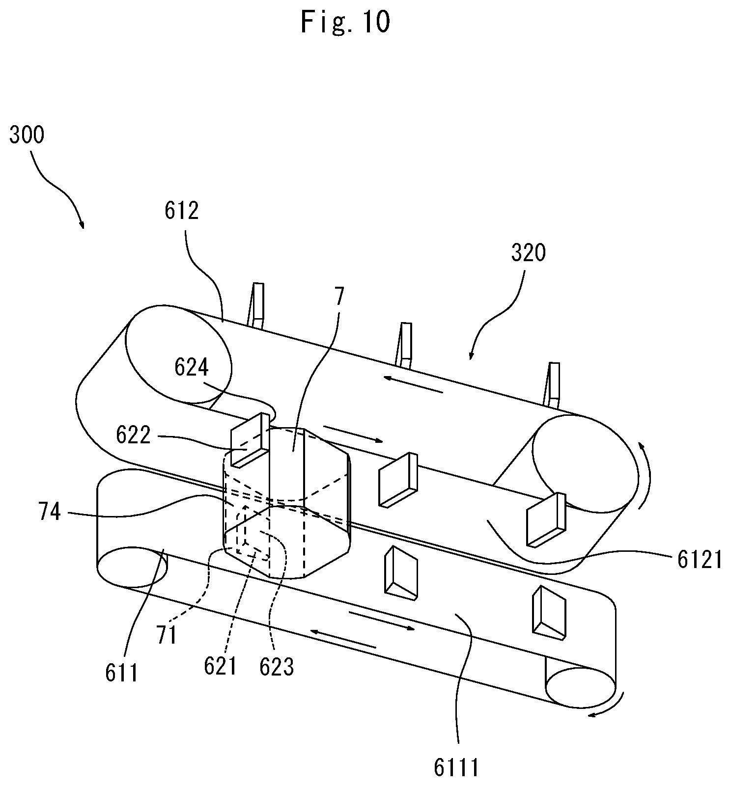 Patent US12312181 Figure 10 – Transport apparatus for pieces to be transported