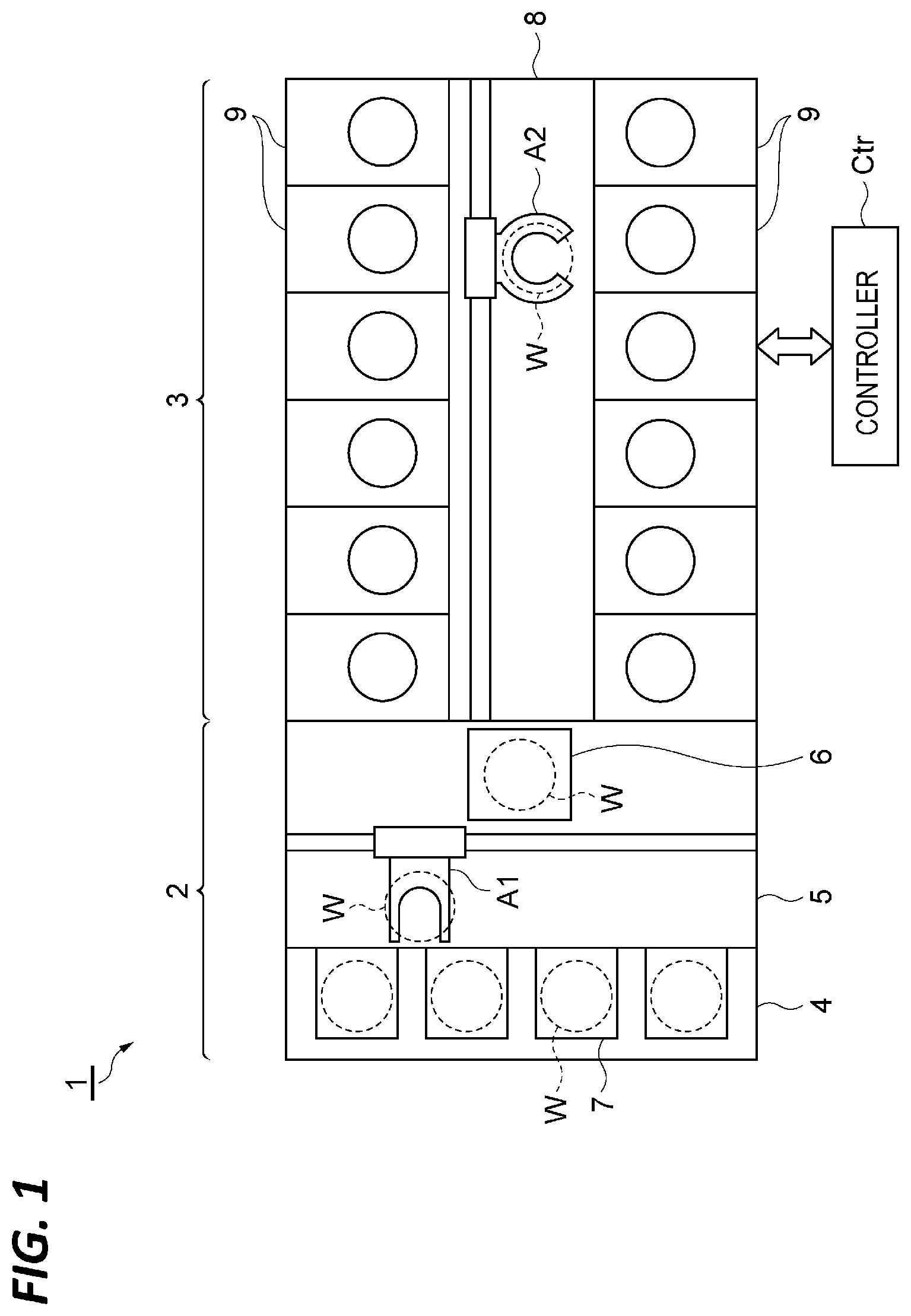 Patent US12312184 Figure 1 – Substrate transfer device and substrate transfer method