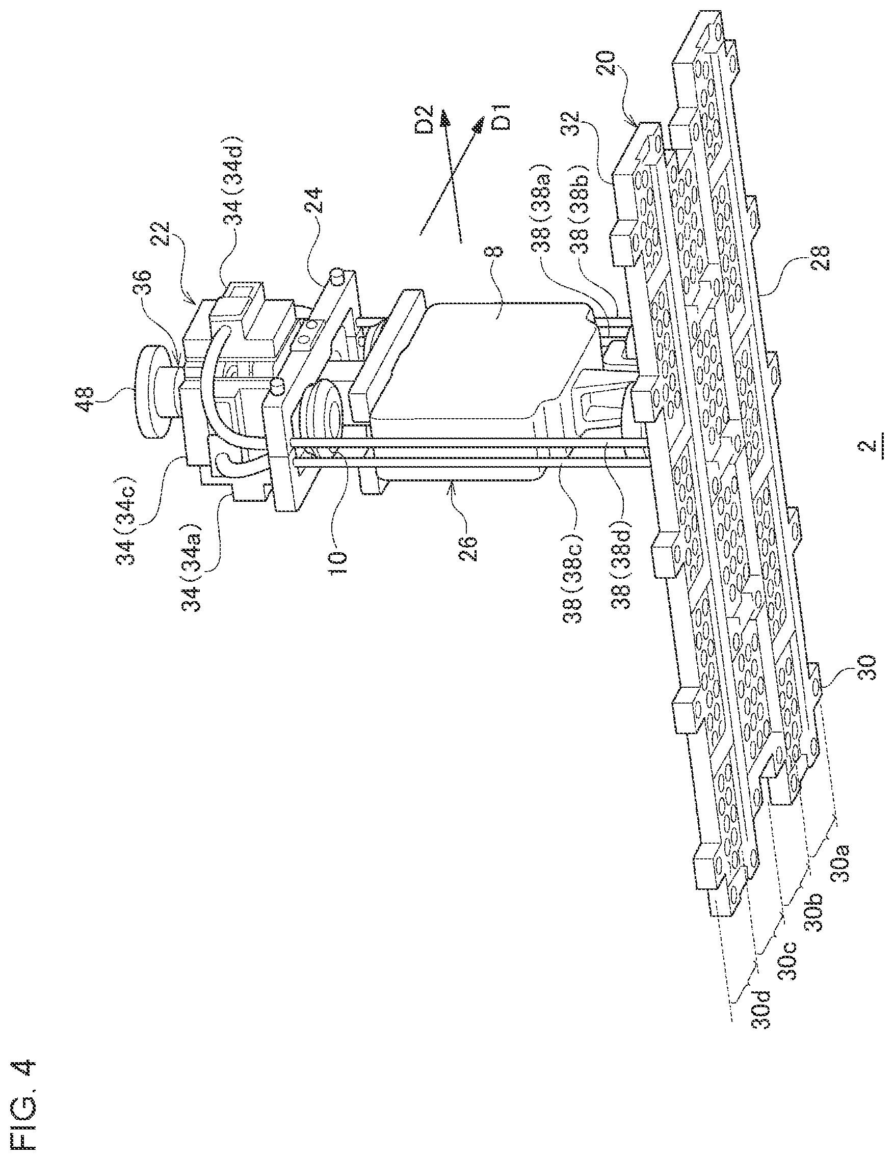 Patent US12312186 Figure 4 – Workpiece conveyance device