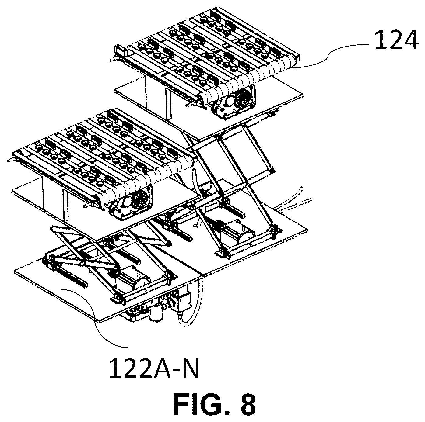 Patent US12312188 Figure 8 – Apparatus for organized loading, and unloading of objects