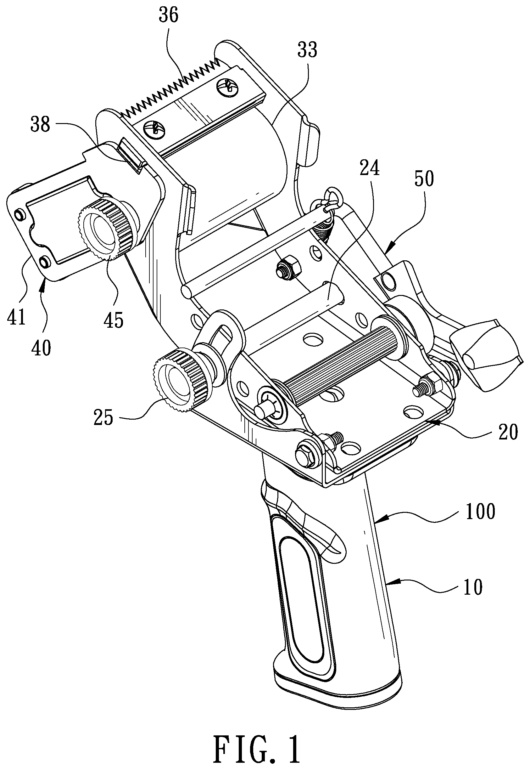 Patent US12312195 — Adhesive tape dispenser having guide function — Figure 1