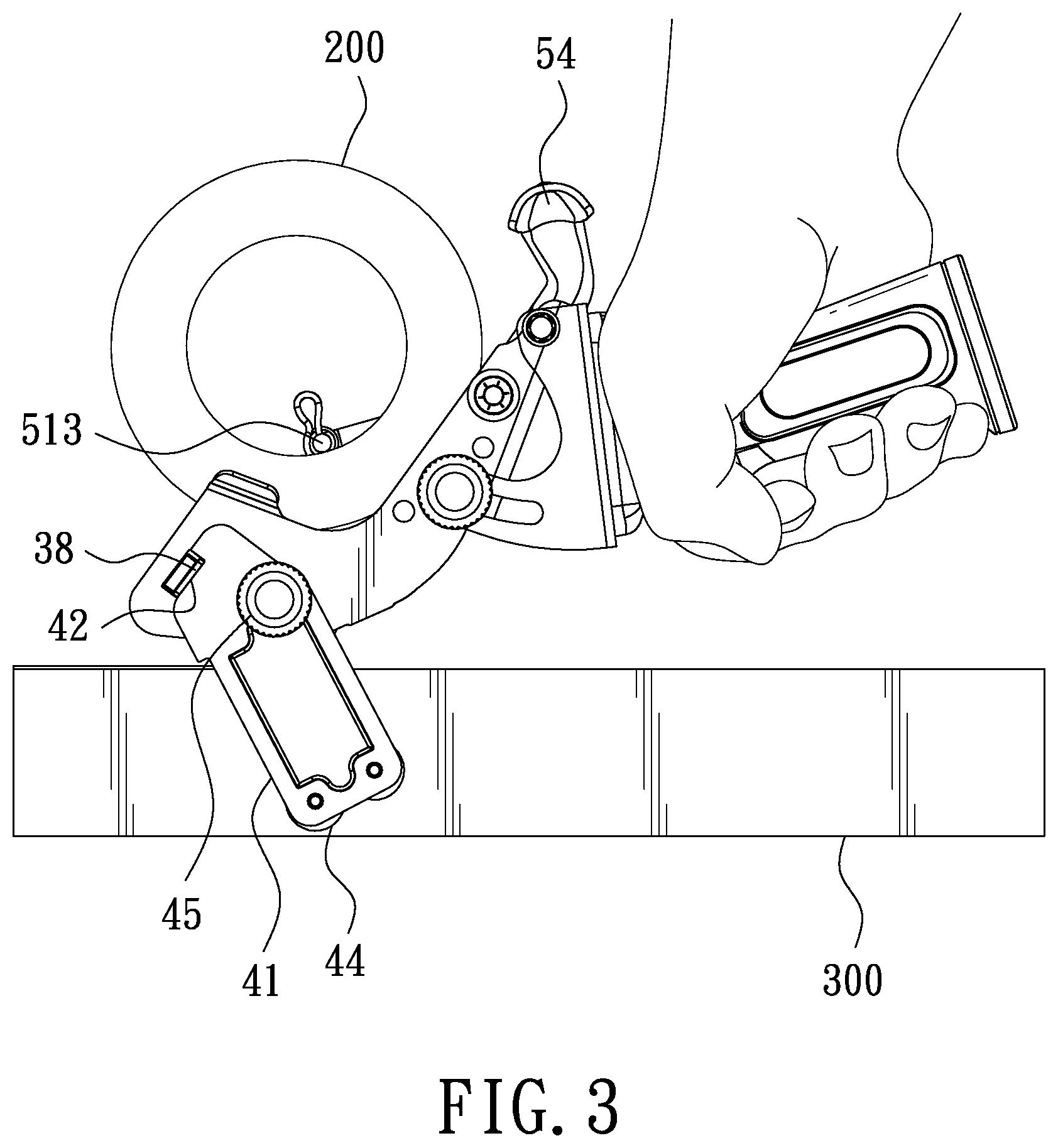 Patent US12312195 Figure 3 – Adhesive tape dispenser having guide function