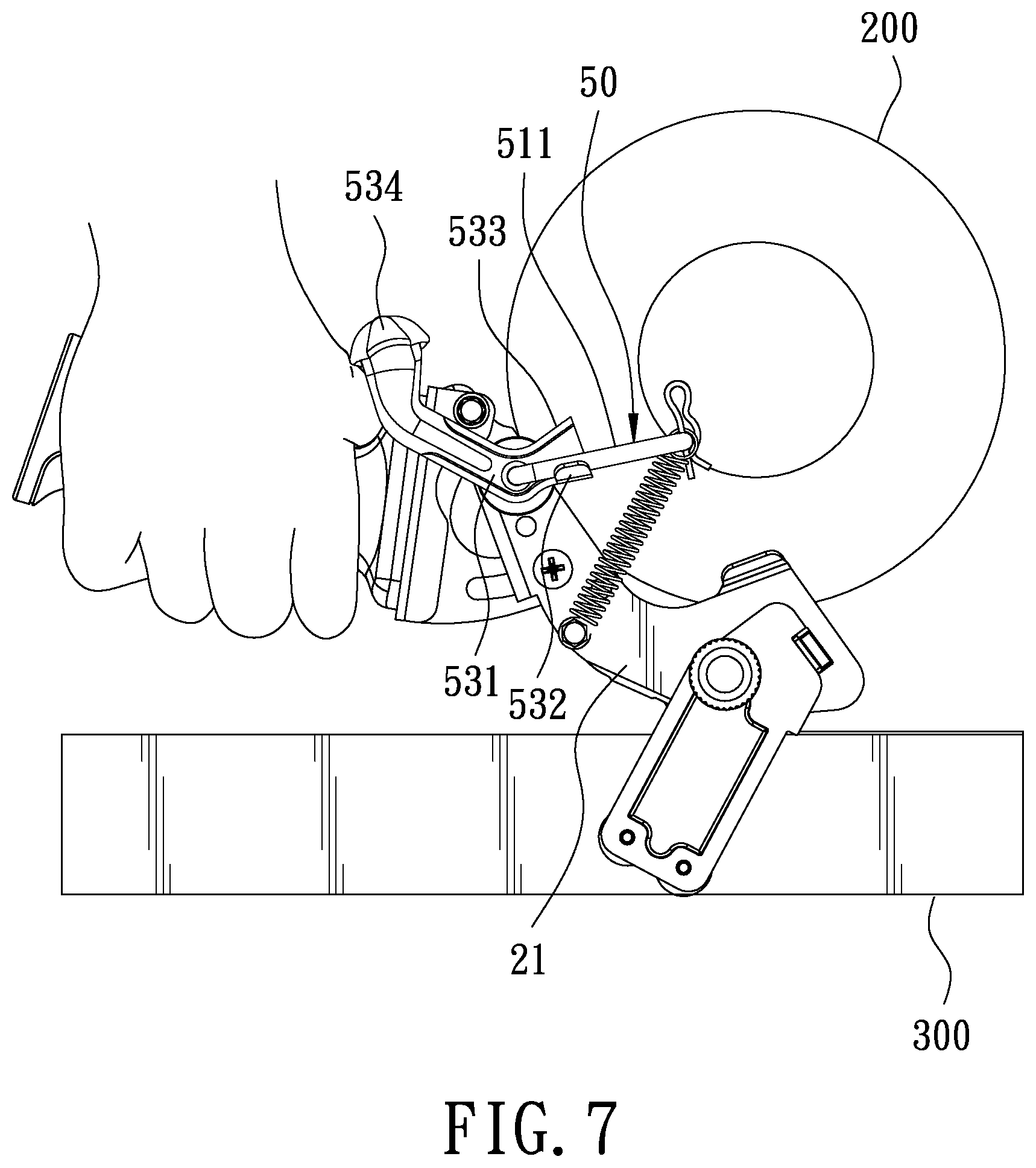 Patent US12312195 Figure 7 – Adhesive tape dispenser having guide function