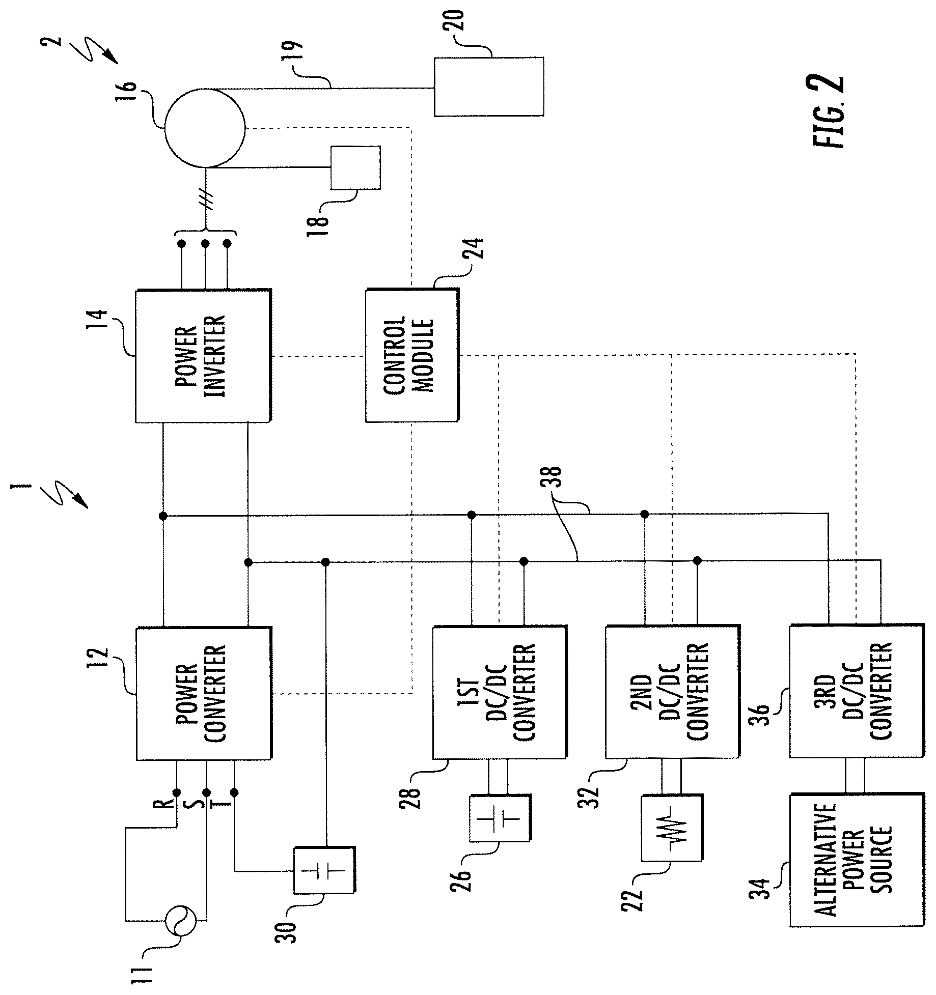 Patent US12312211 Figure 2 – Power management in an elevator system
