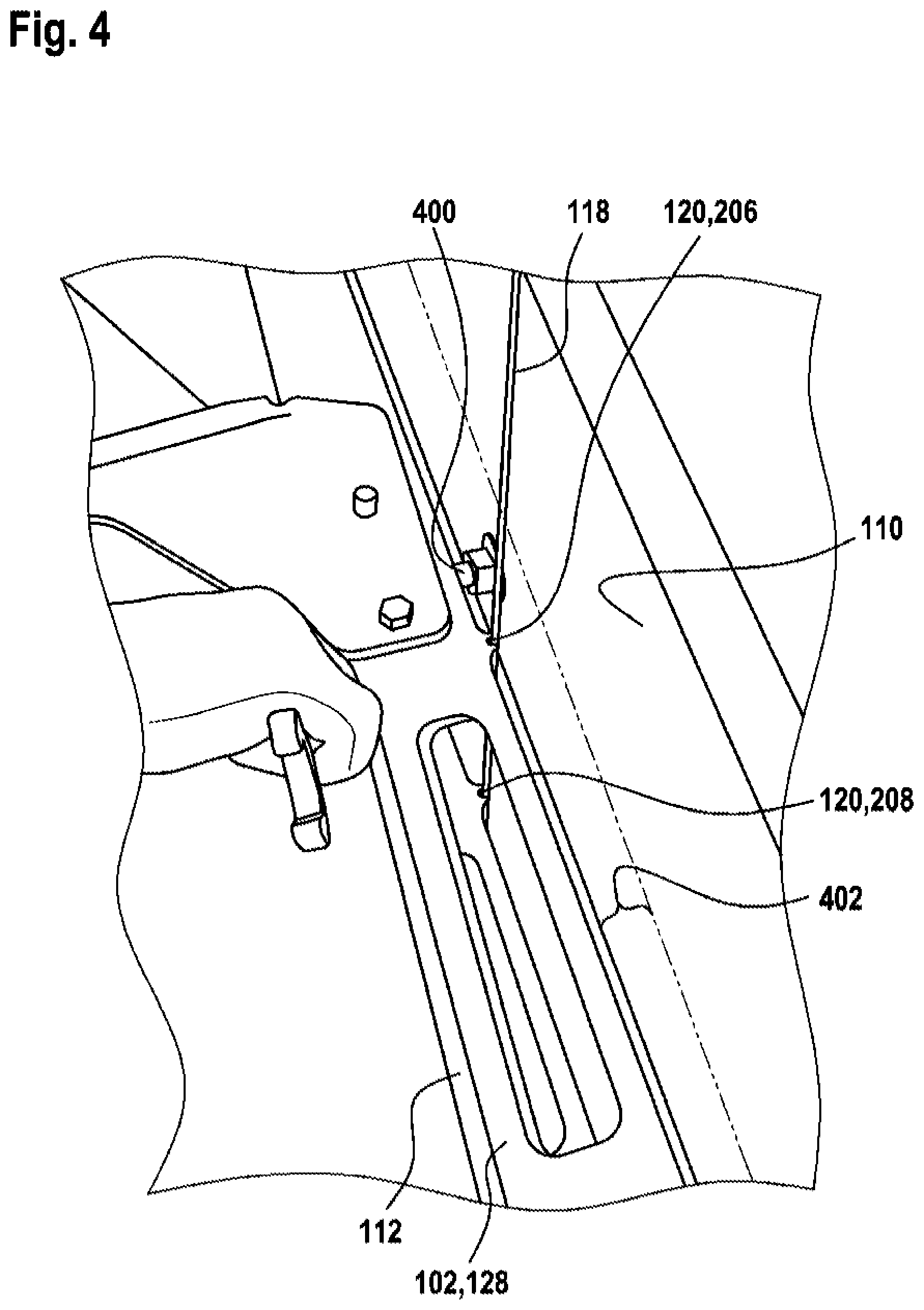 Patent US12312213 Figure 3 – Universal console and pit assembly for a rail vehicle of an elevator system, rail system, and method for aligning the rail system