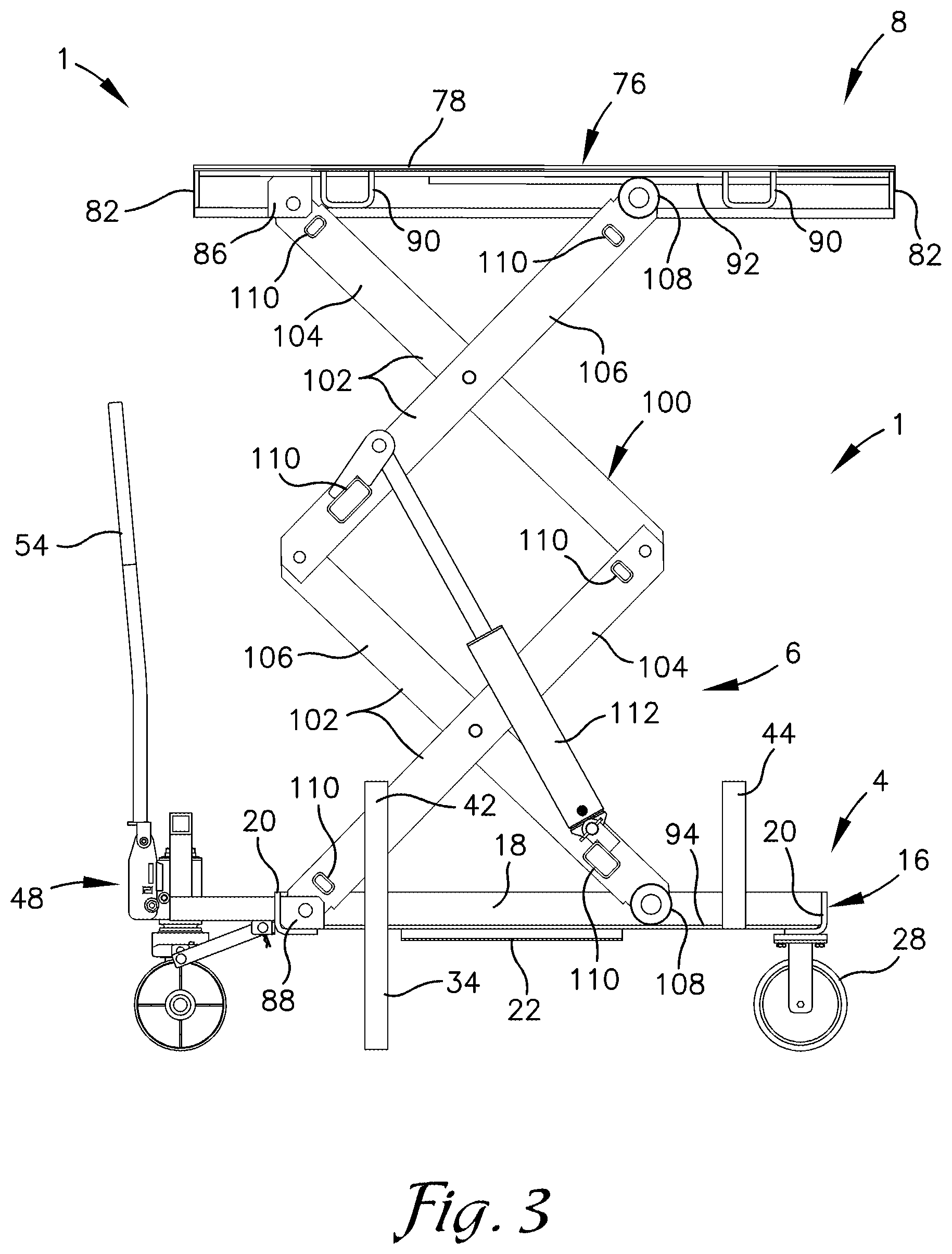 Patent US12312223 Figure 3 – Agile mobile scissor lift apparatus