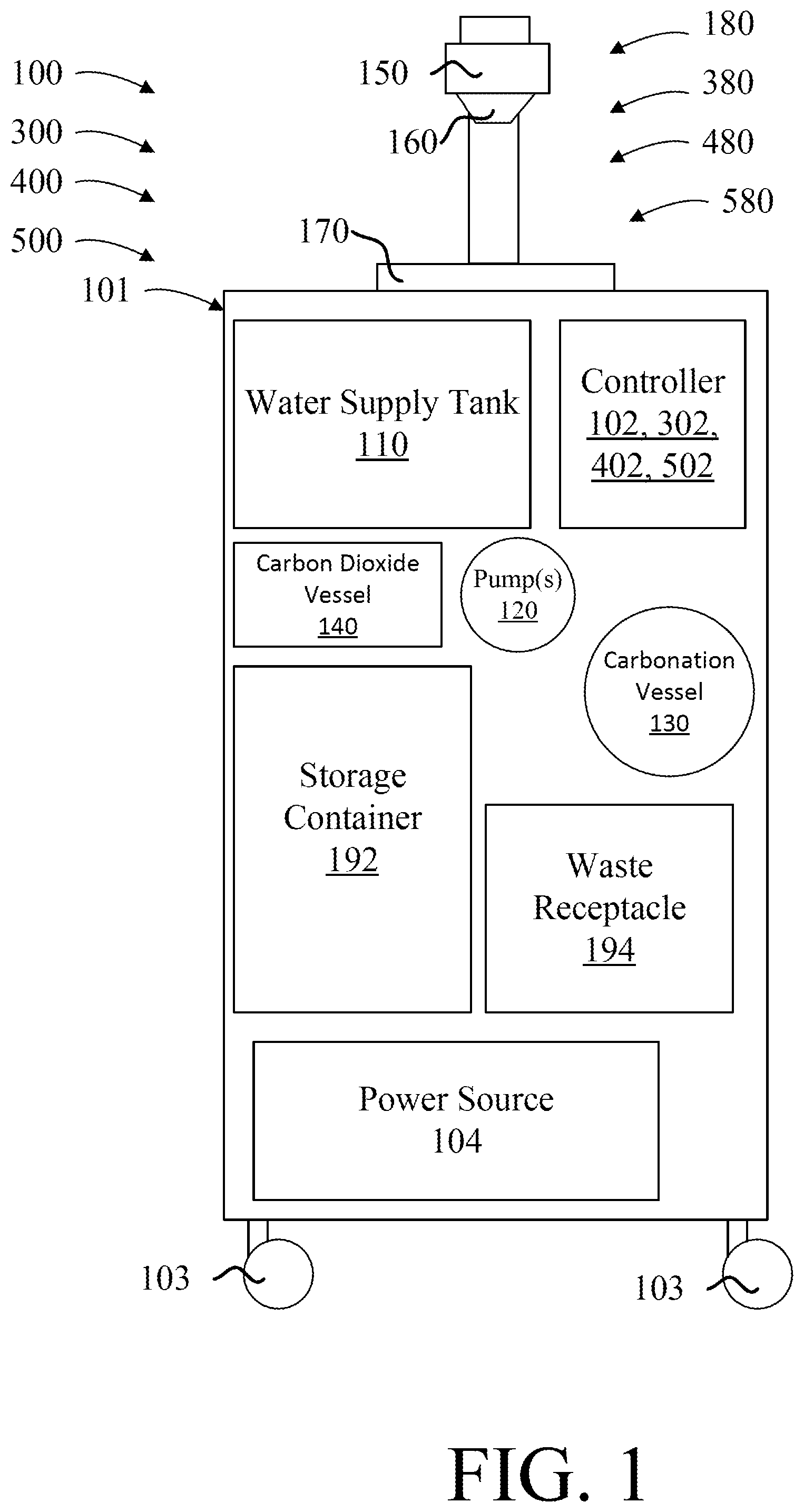 Patent US12312228 Figure 1 – Beverage devices, systems, and methods