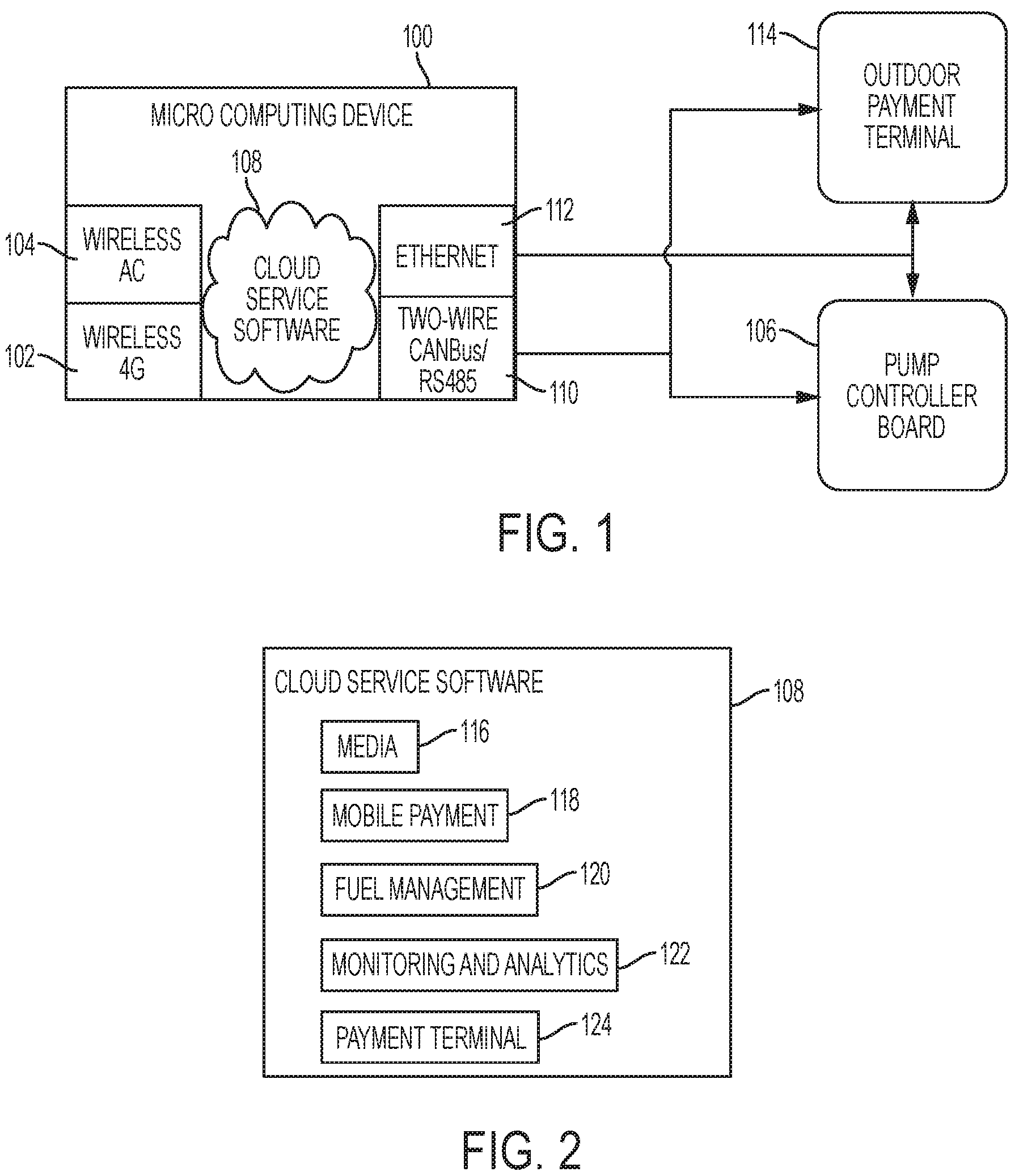 Patent US12312232 Figure 1 – Methods and devices for fuel dispenser electronic communication