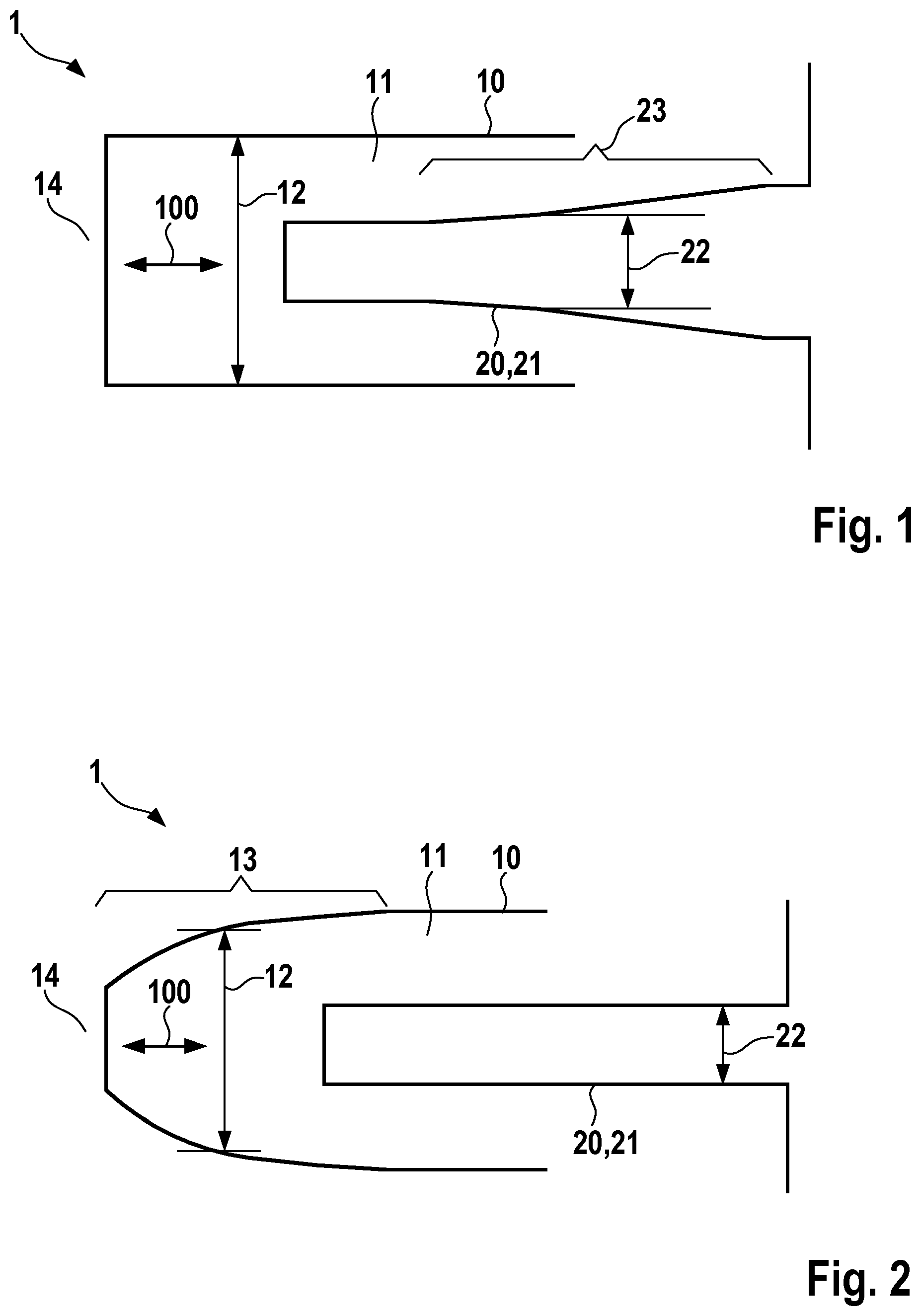 Patent US12312236 Figure 1 – Electrode arrangement for a micro-electro-mechanical system including tapered electrode structures