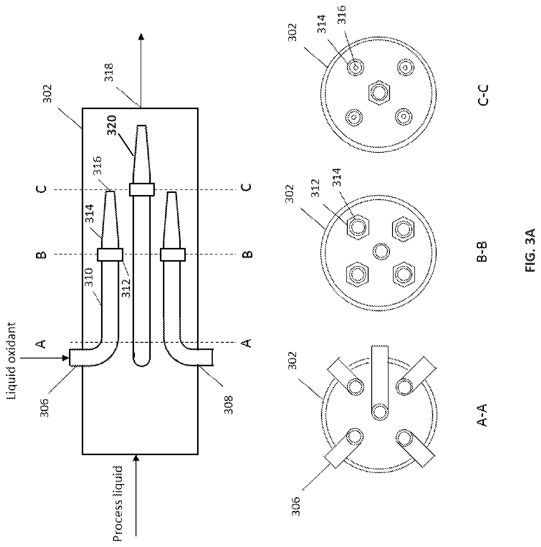 Patent US12312264 Figure 3 – Method for mixing gas-free liquid oxidant with process liquid