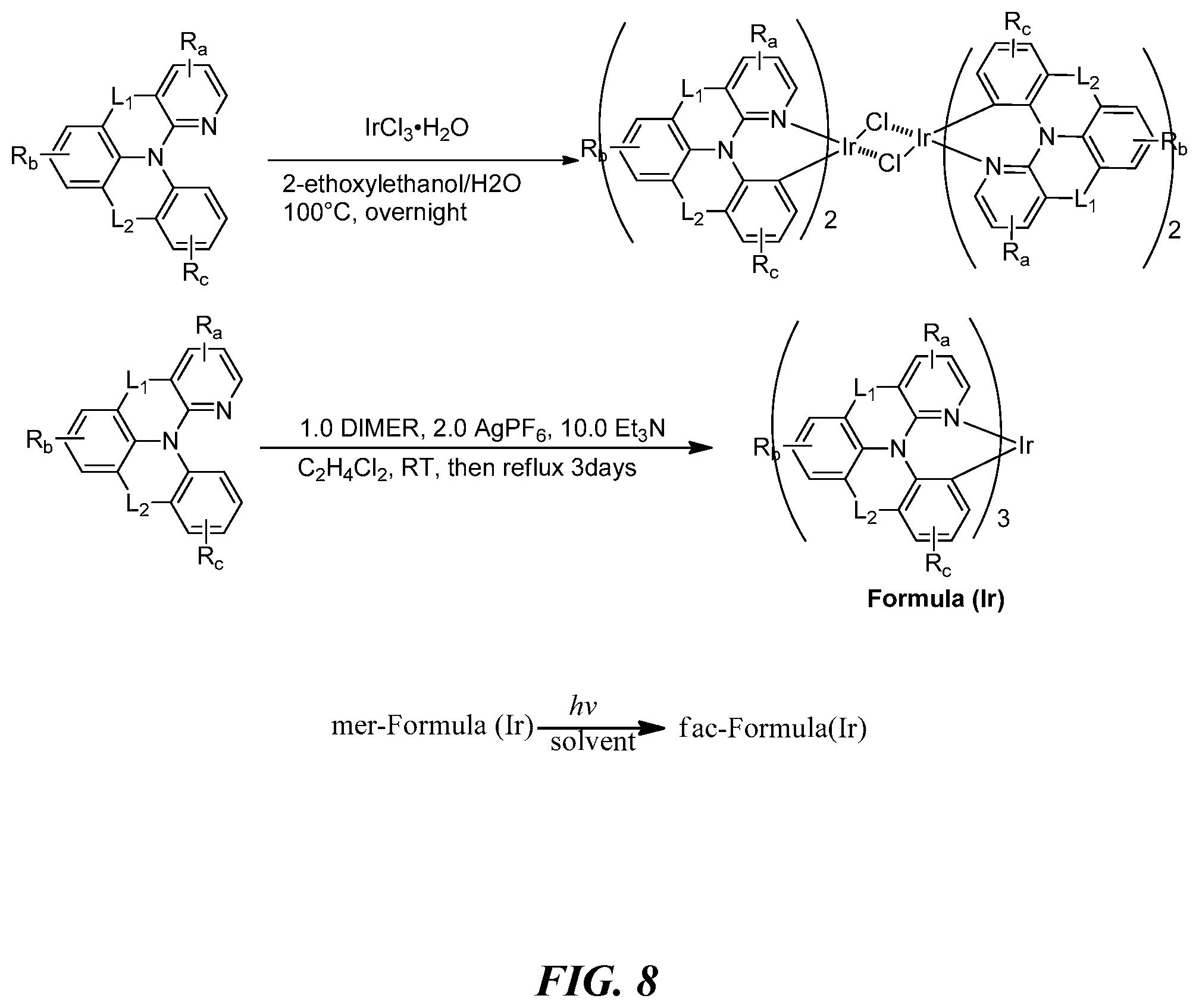Patent US12312366 Figure 8 – Tetradentate and octahedral metal complexes containing naphthyridinocarbazole and its analogues