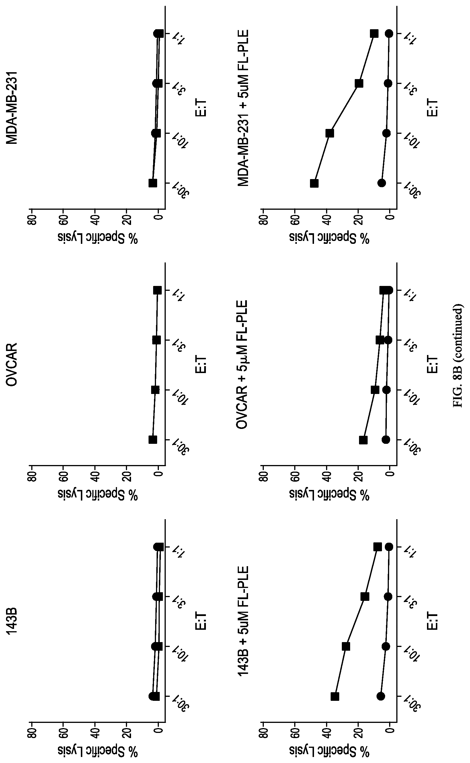 Patent US12312416 Figure 13 – Fluorescein-specific cars exhibiting optimal t cell function against FL-PLE labelled tumors