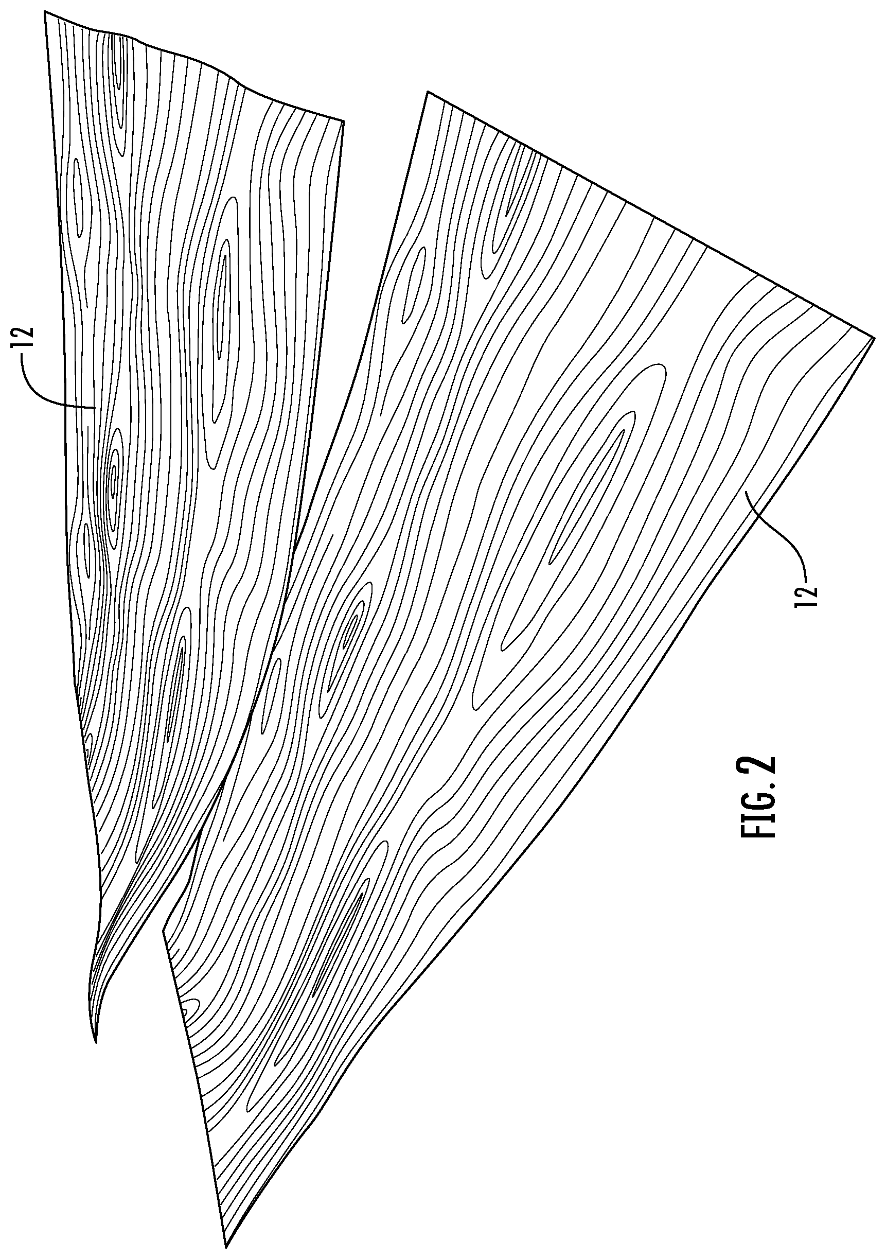 Patent US12312501 Figure 2 – Methods and bonding agents for forming simulated tropical hardwood panel