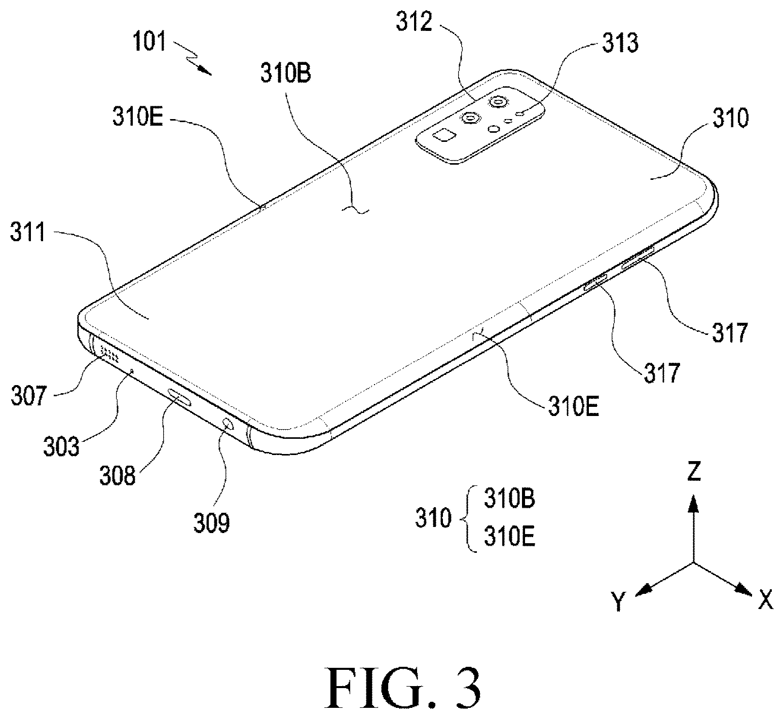 Patent US12312527 Figure 3 – Housing of electronic device and method for manufacturing the same