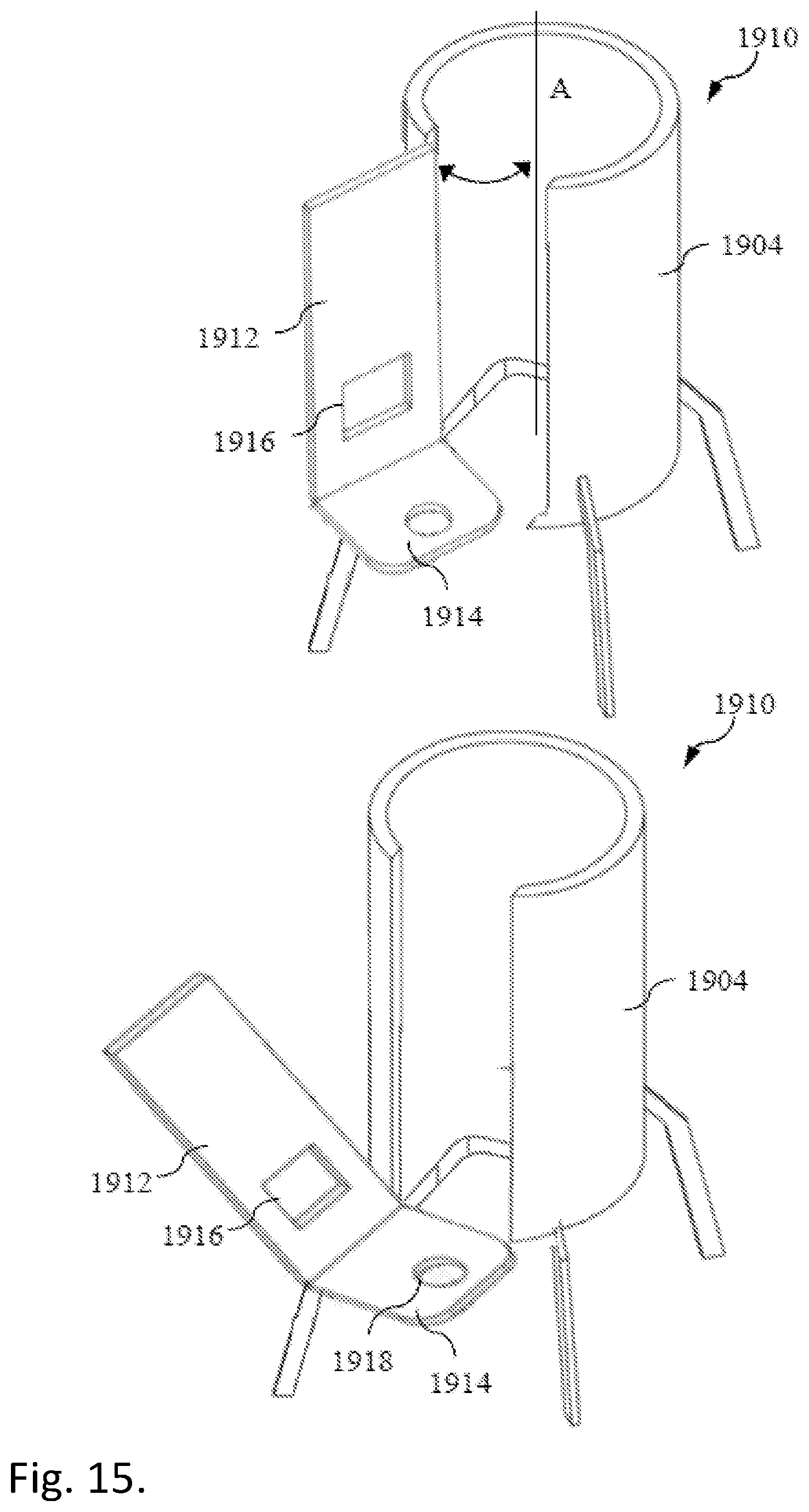 Patent US12312571 Figure 13 – Housing for holding a flexible bioprocess bag and method for assembling the bag in the housing