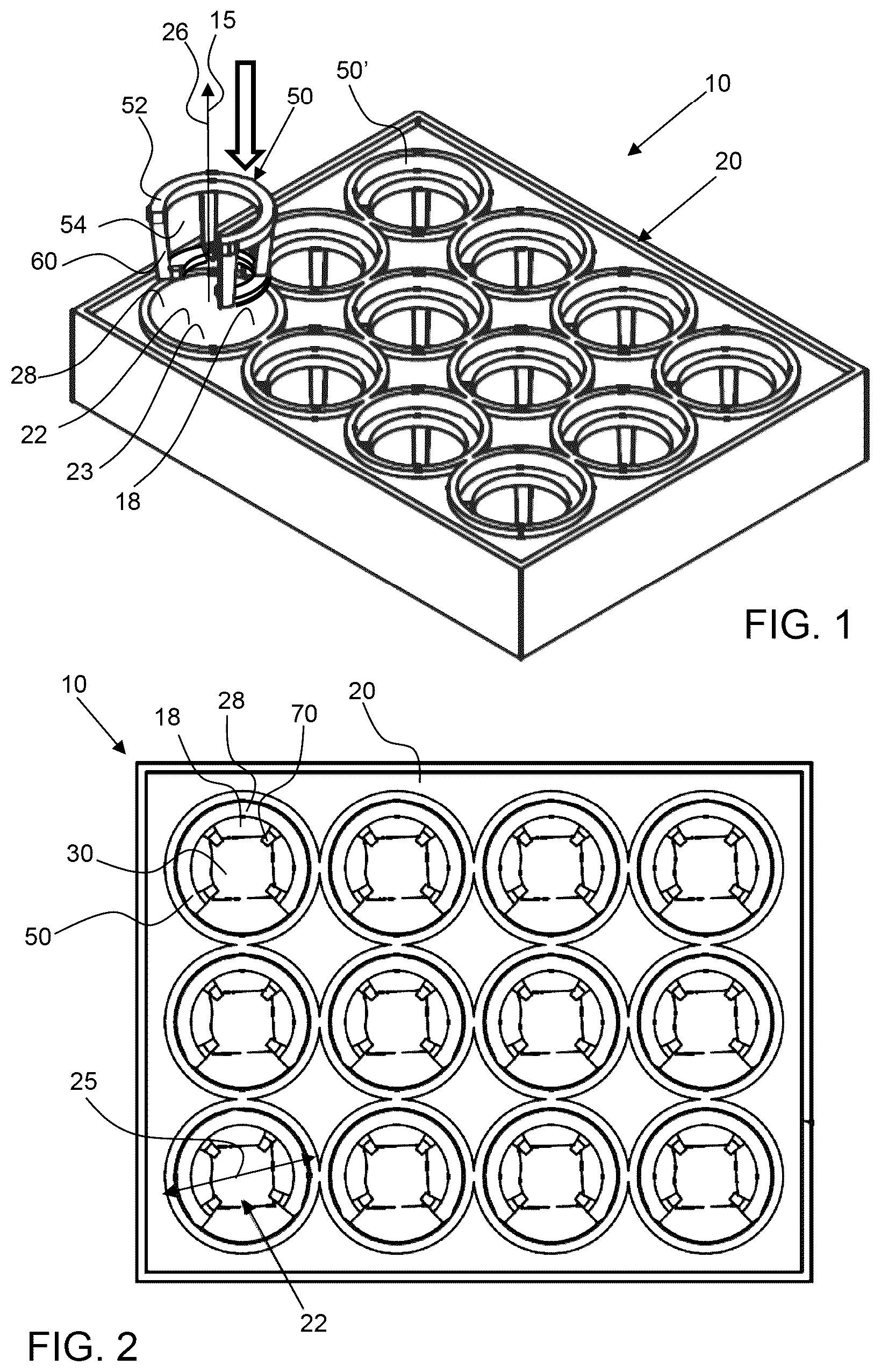 Patent US12312573 Figure 1 – Tissue culture plate material retainer system