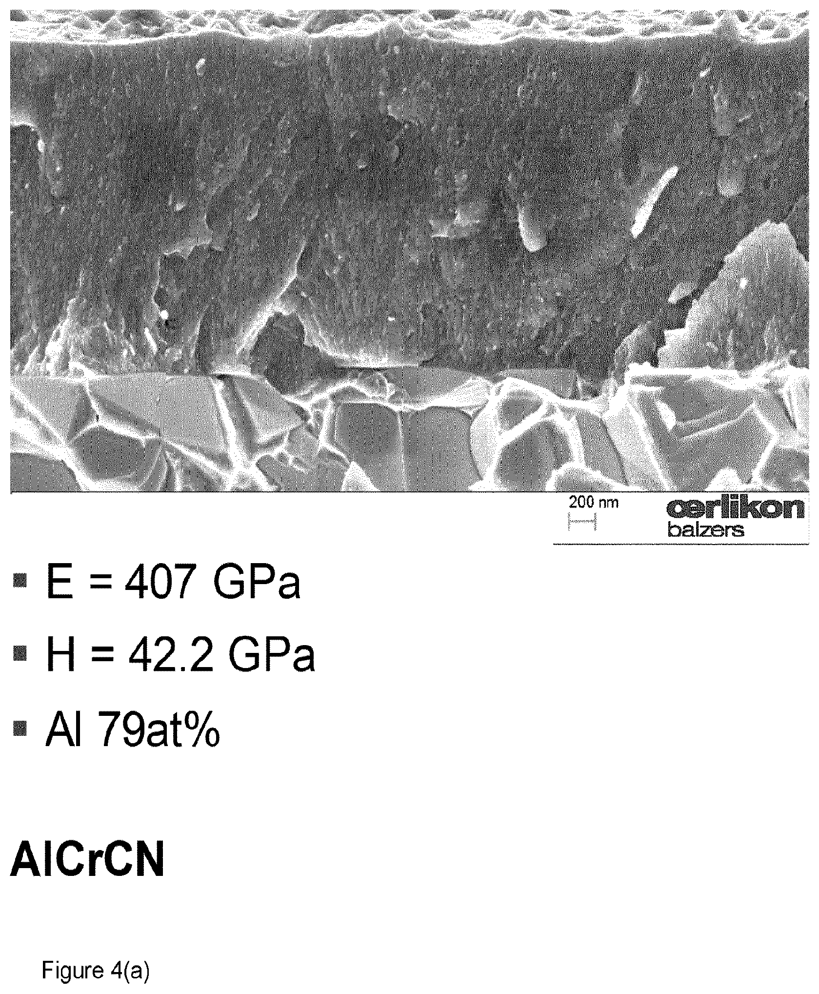 Patent US12312672 Figure 7 – Al-rich AlCrN coating layers produced by PVD from metallic targets