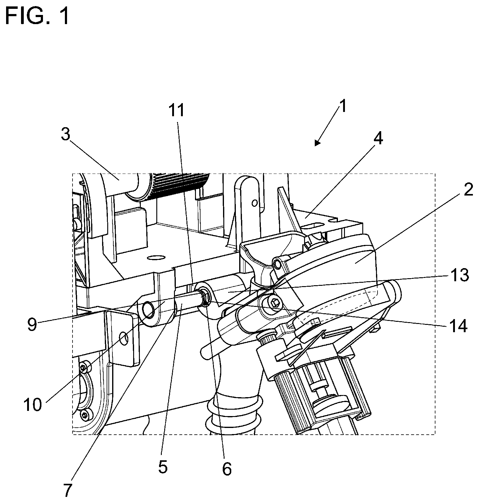 Patent US12312712 Figure 1 – Air jet spinning machine and drafting system unit for a spinning unit of an air jet spinning machine