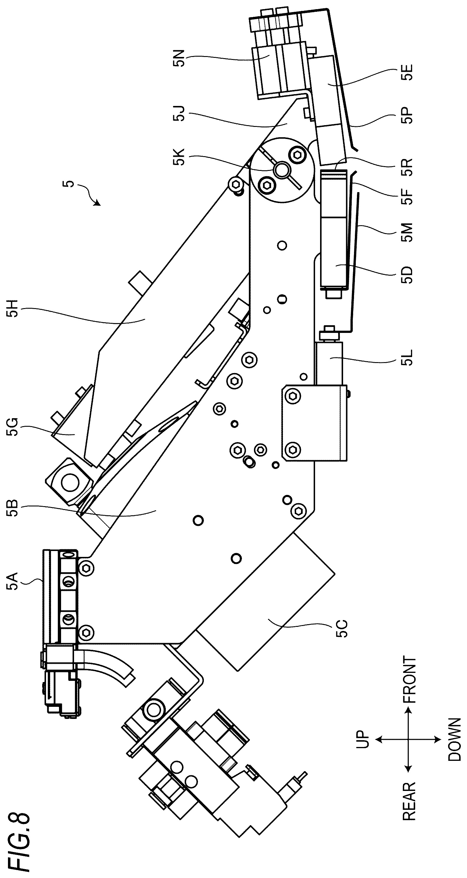 Patent US12312723 Figure 8 – Creasing apparatus