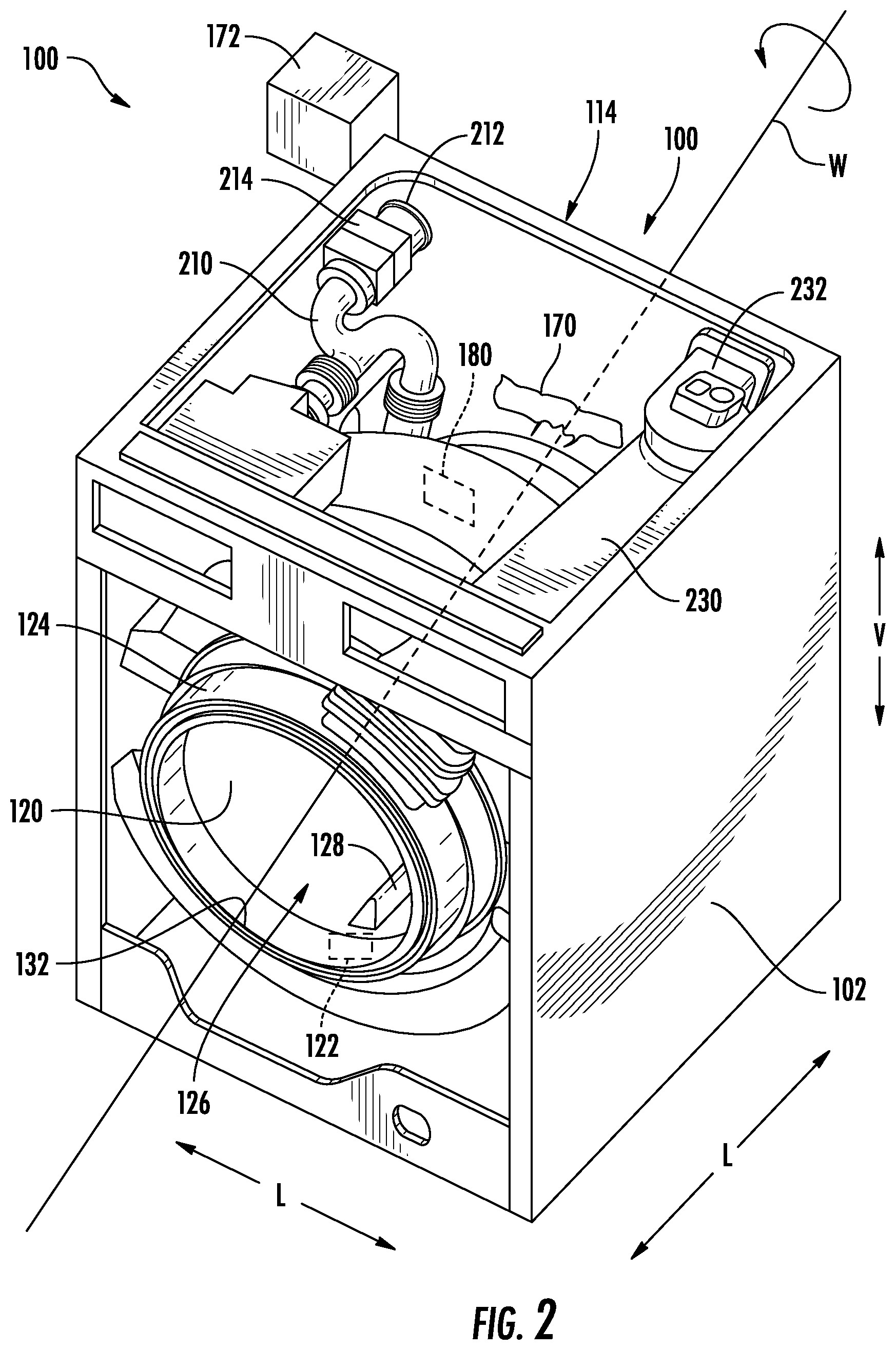 Patent US12312727 Figure 2 – Automatic wash and dry process in a washing machine appliance