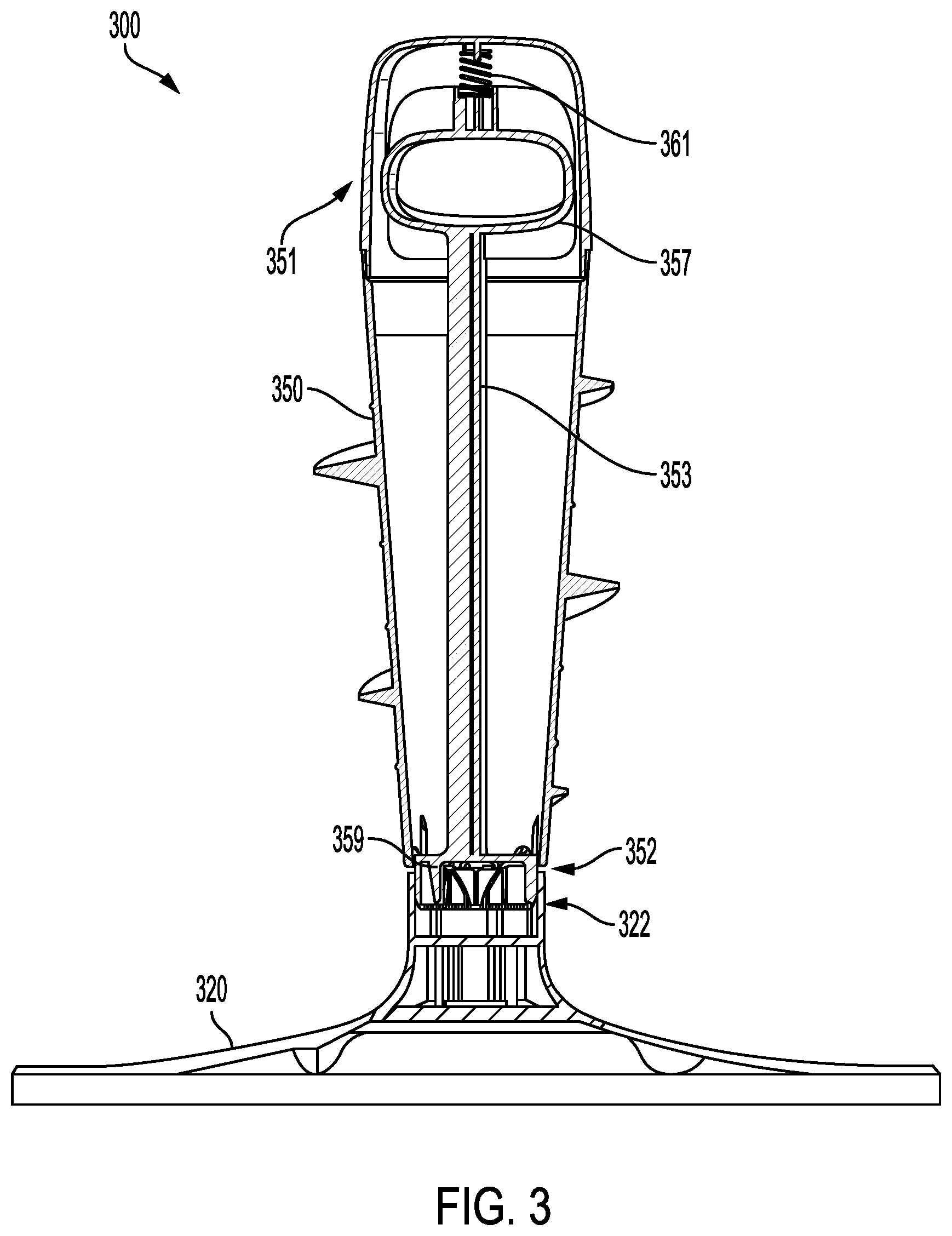 Patent US12312731 Figure 3 – Removable agitator with fabric softener dispenser