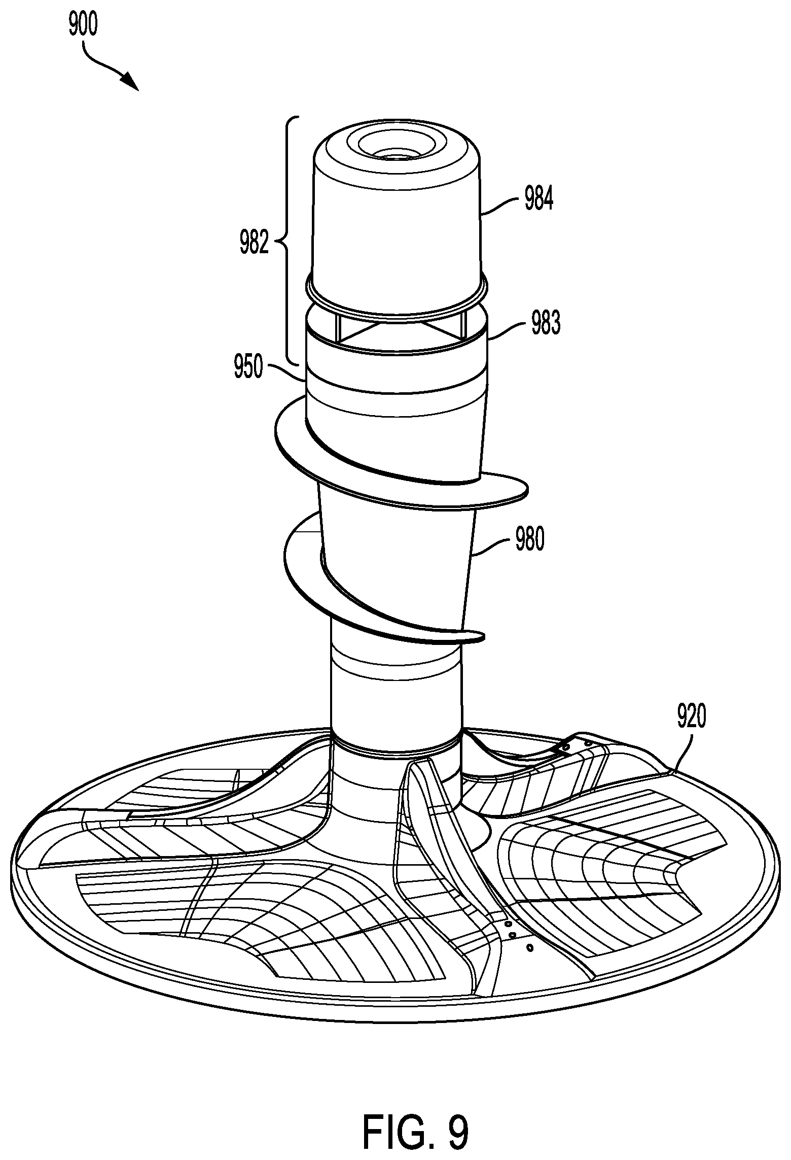 Patent US12312731 Figure 9 – Removable agitator with fabric softener dispenser