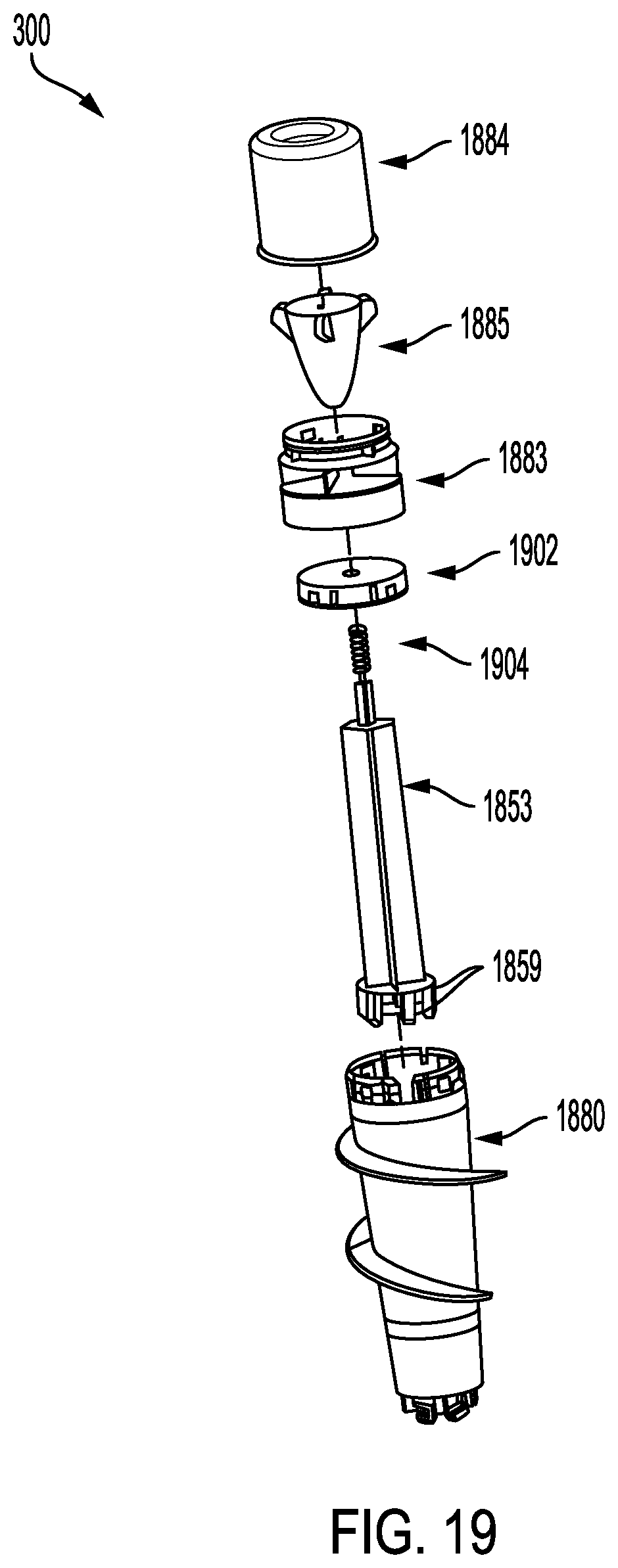 Patent US12312731 Figure 19 – Removable agitator with fabric softener dispenser