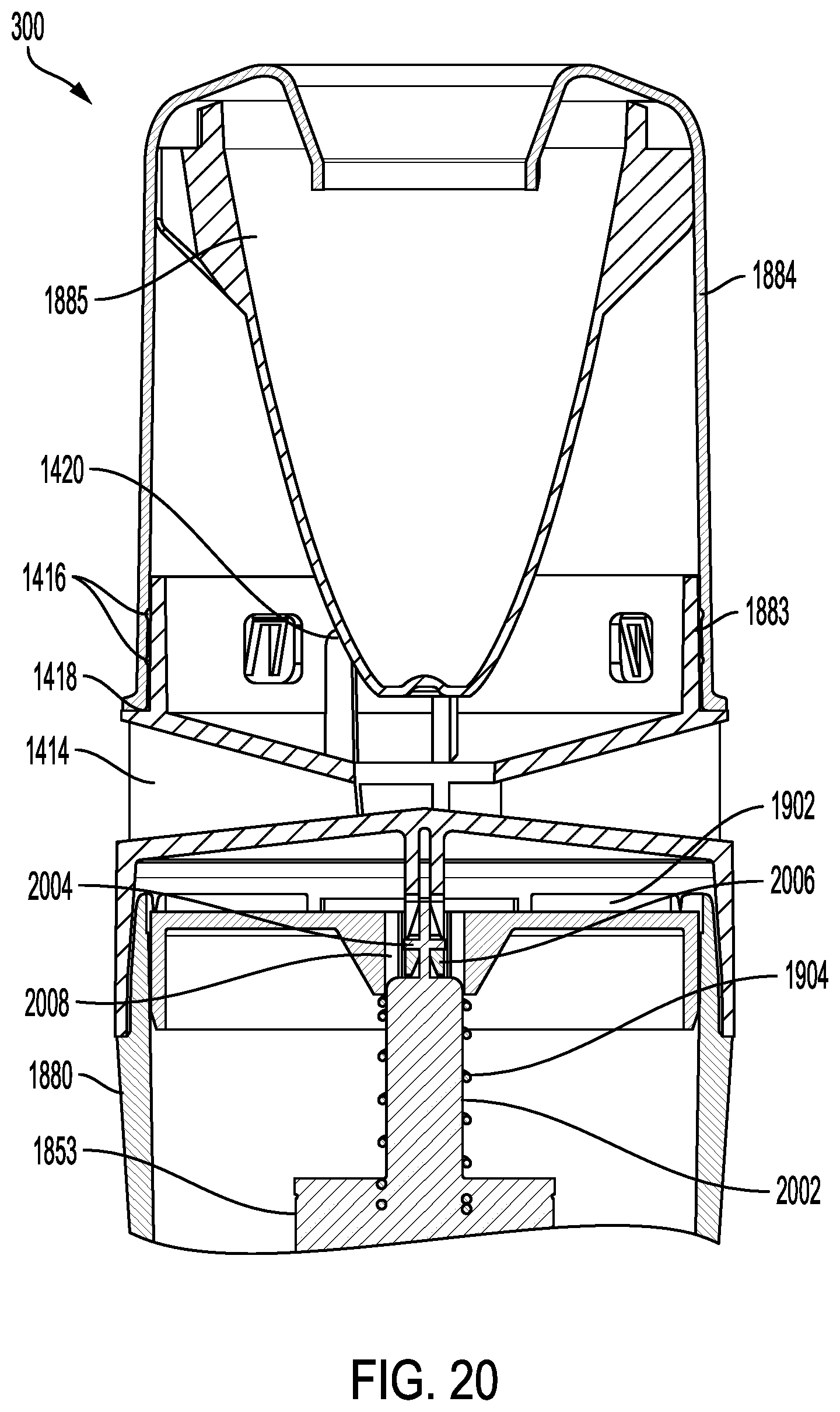 Patent US12312731 Figure 20 – Removable agitator with fabric softener dispenser