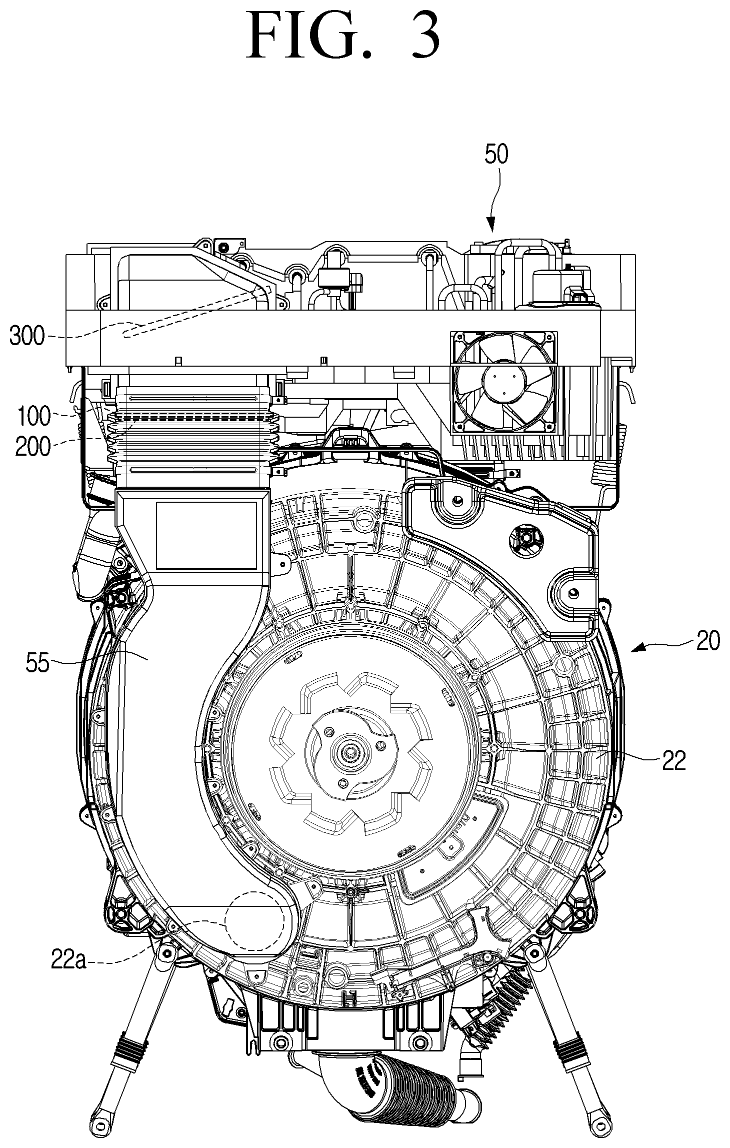 Patent US12312735 Figure 3 – Washing machine with drying function