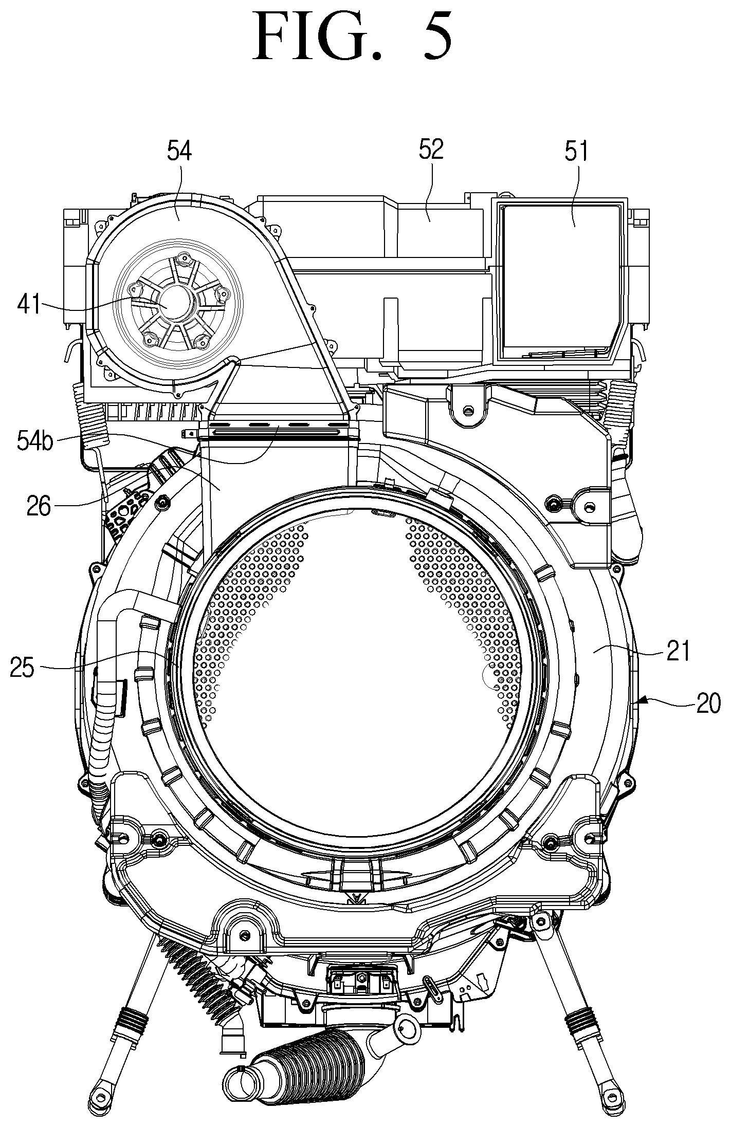 Patent US12312735 Figure 5 – Washing machine with drying function