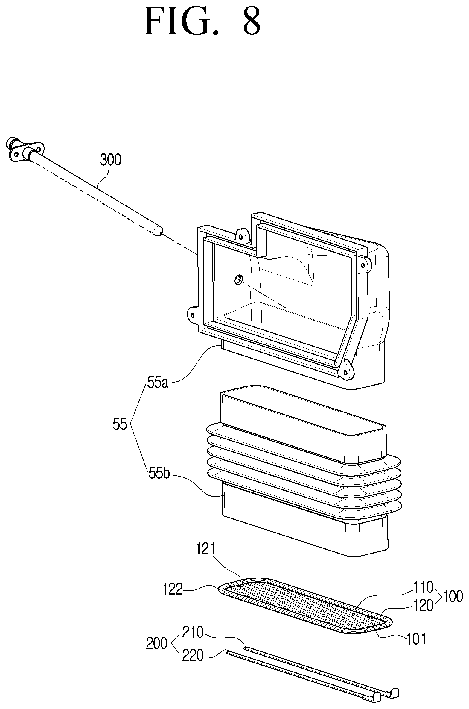 Patent US12312735 Figure 8 – Washing machine with drying function